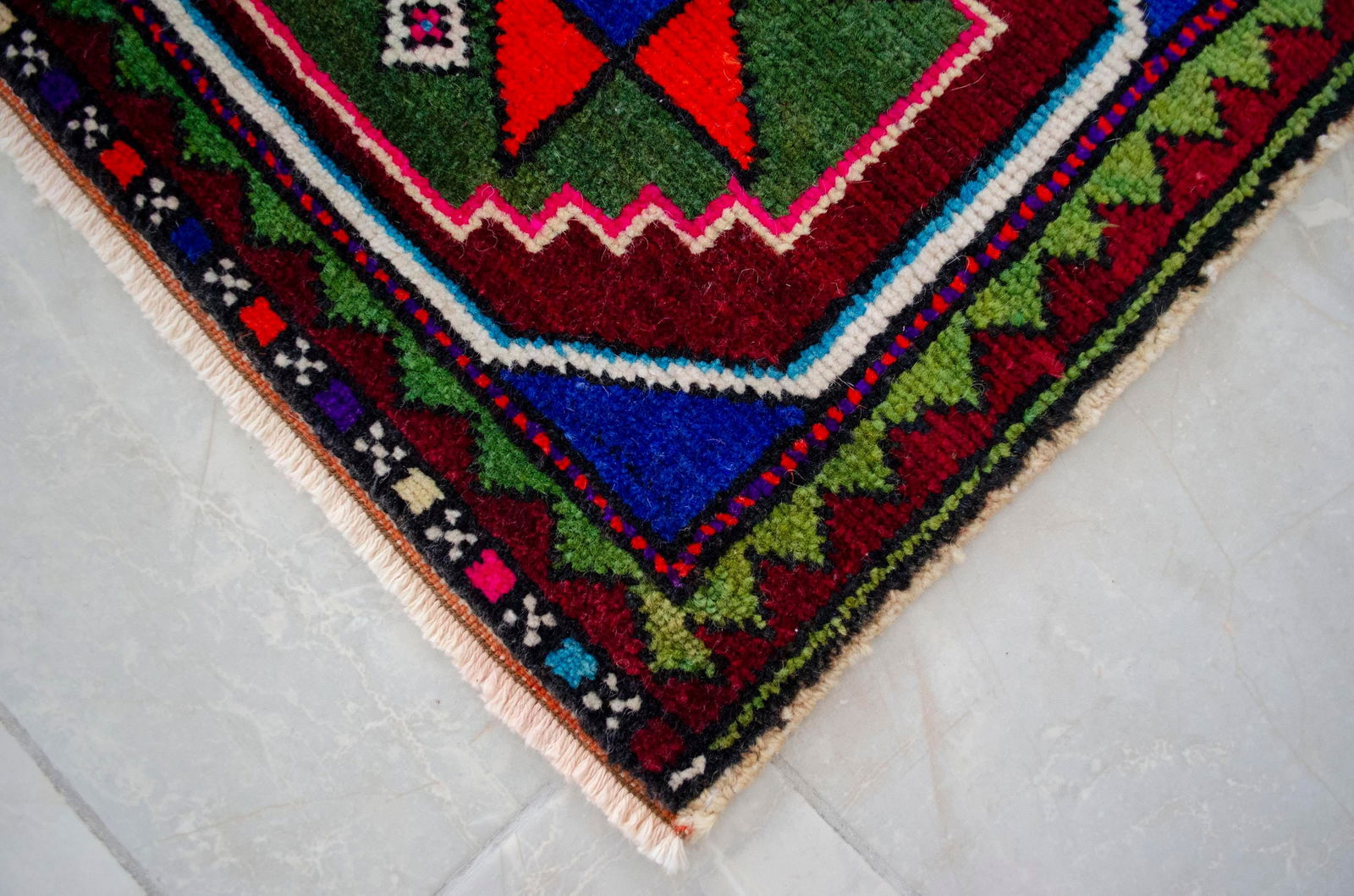 Hand Knotted Oushak Rug. Colorful Rug, Bath Mat, Laundry Decor 1'6" X 2'11" - 10