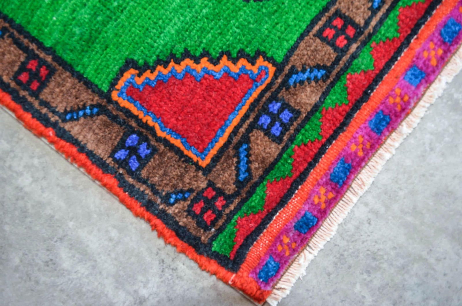 Hand Knotted Oushak Rug. Colorful Rug, Bath Mat, Laundry Decor 1'6" X 3' - 9