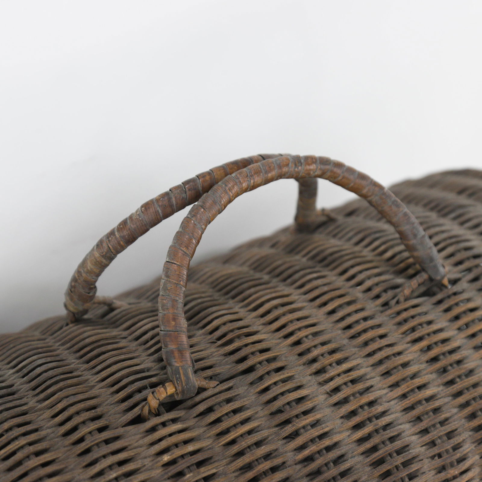 Vintage Woven Rattan Picnic Basket With Handle & Lid "“ Handwoven Storage & DÃ©cor - 3