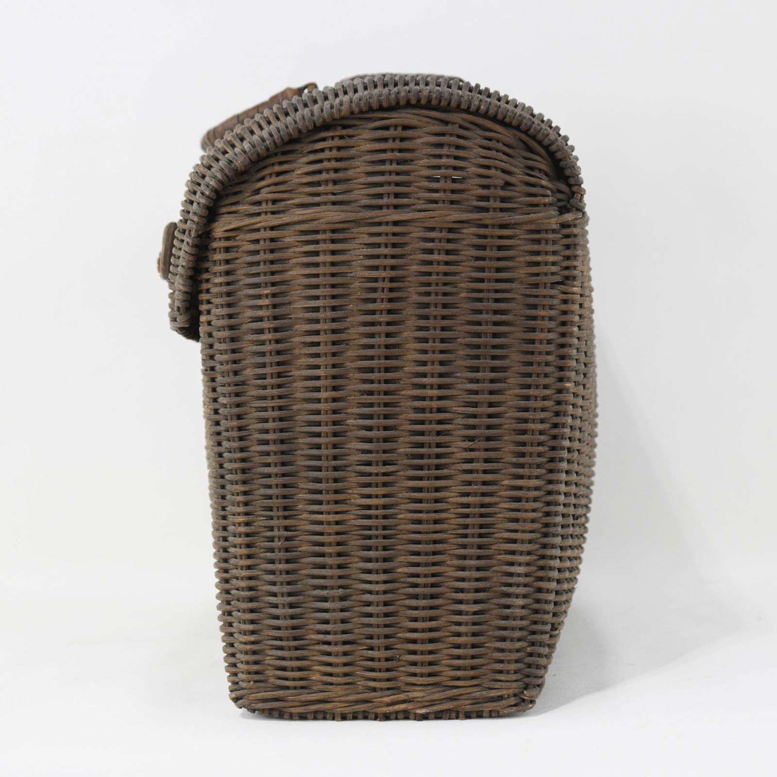 Vintage Woven Rattan Picnic Basket With Handle & Lid "“ Handwoven Storage & DÃ©cor - 7