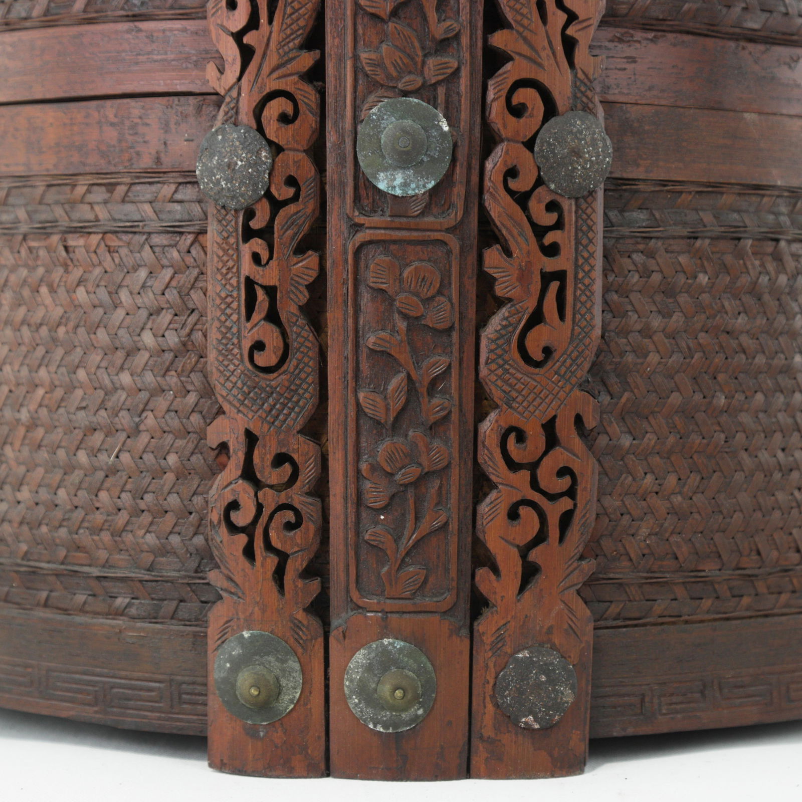 Large Chinese Two-Tier Woven Bamboo Wedding Basket - 11