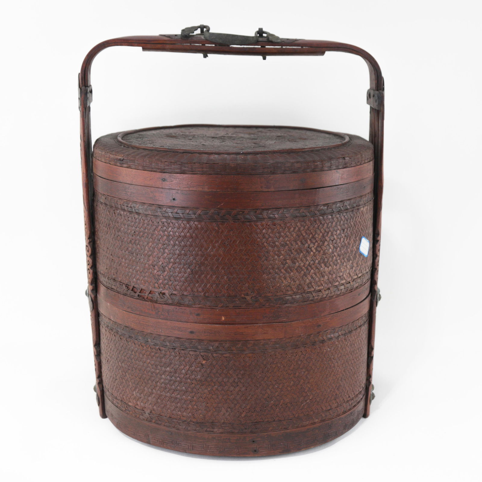 Large Chinese Two-Tier Woven Bamboo Wedding Basket - 12