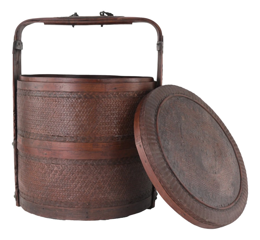 Large Chinese Two-Tier Woven Bamboo Wedding Basket (1 of 12)