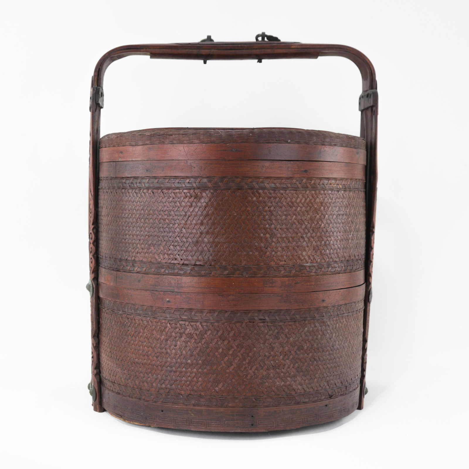 Large Chinese Two-Tier Woven Bamboo Wedding Basket - 3