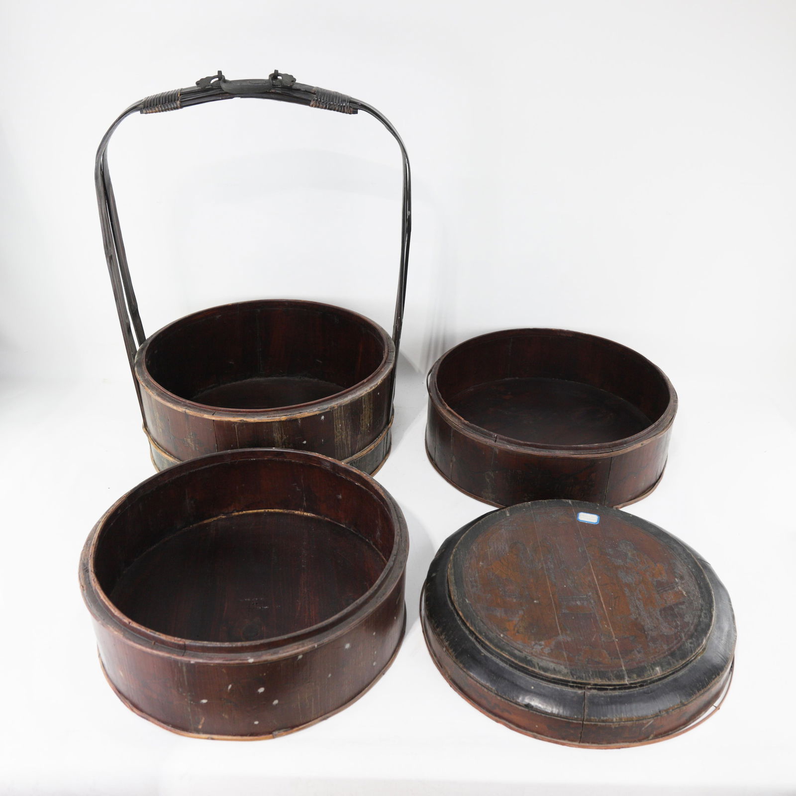 Chinese Wooden & Bamboo Handcrafted Wedding Basket "“ Multi-Tiered Carrier - 2