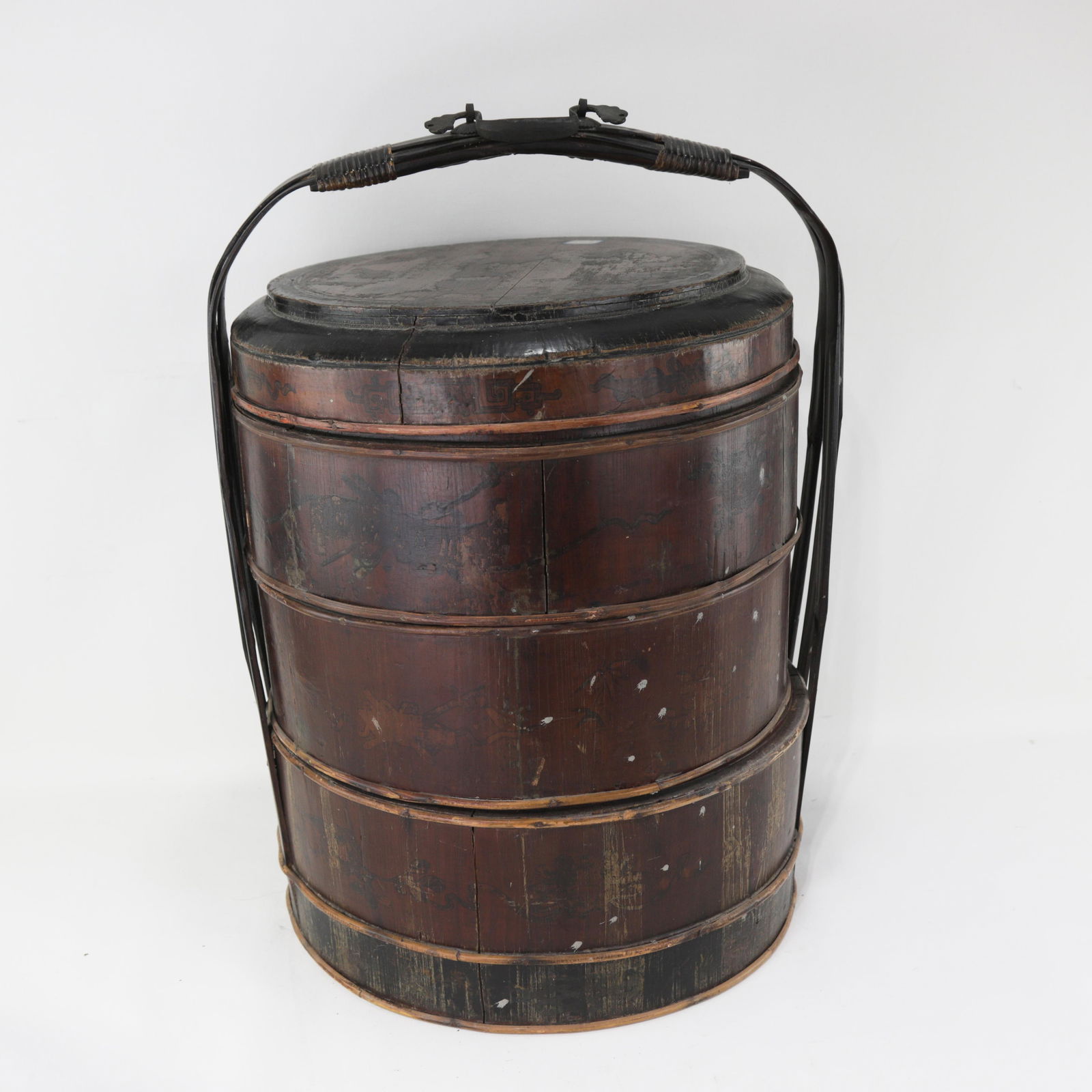 Chinese Wooden & Bamboo Handcrafted Wedding Basket "“ Multi-Tiered Carrier - 4