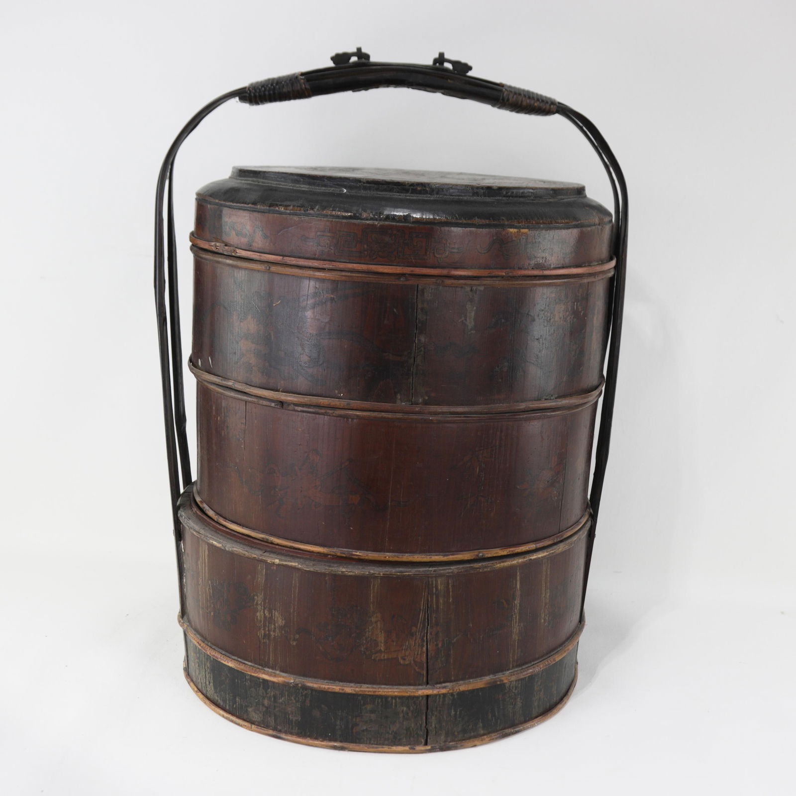 Chinese Wooden & Bamboo Handcrafted Wedding Basket "“ Multi-Tiered Carrier - 6