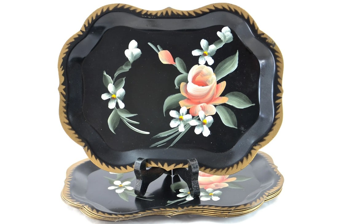 Hand-Painted Tole Trays - Set of 6 (1 of 5)