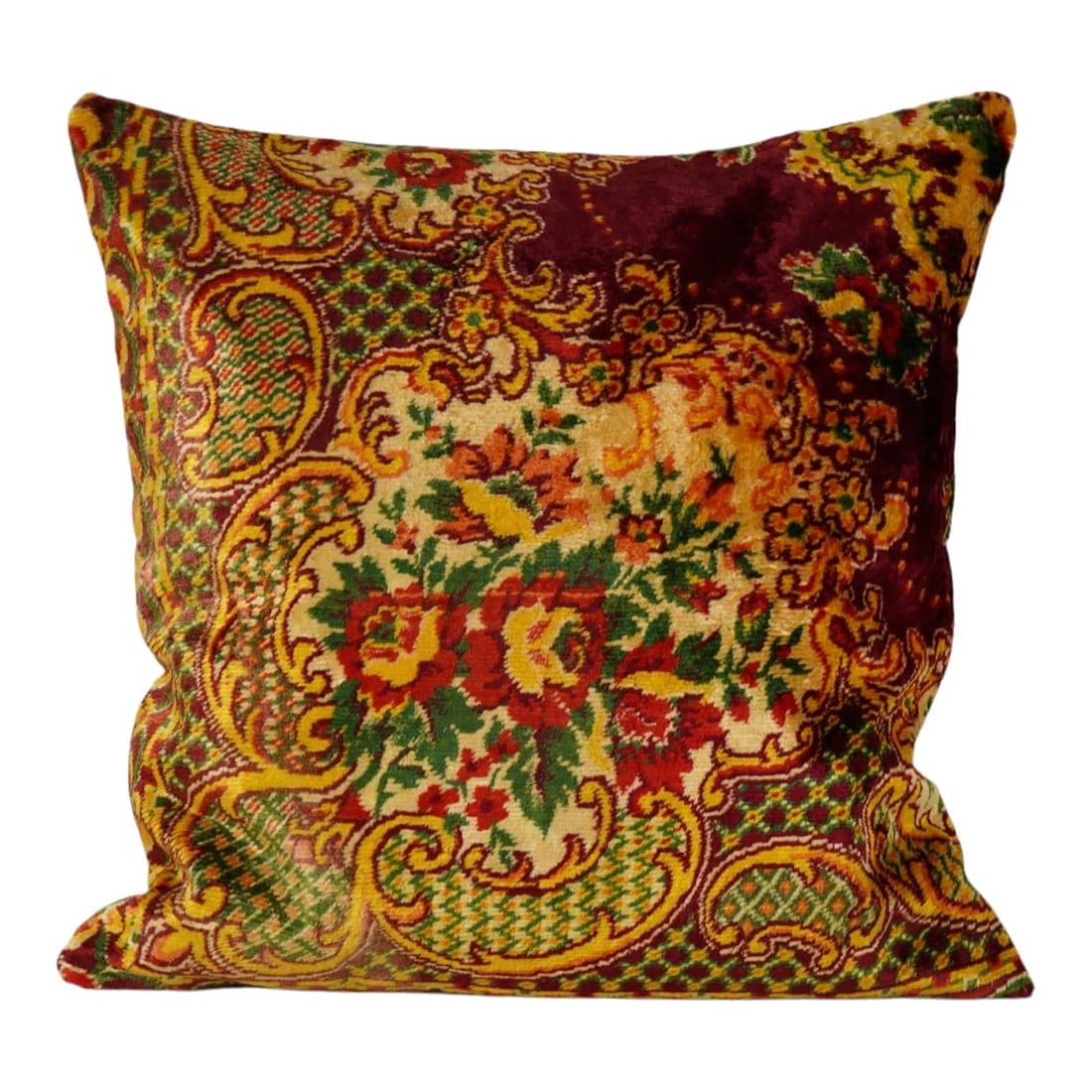 Red and Yellow Velvet Pillow Cover (1 of 4)