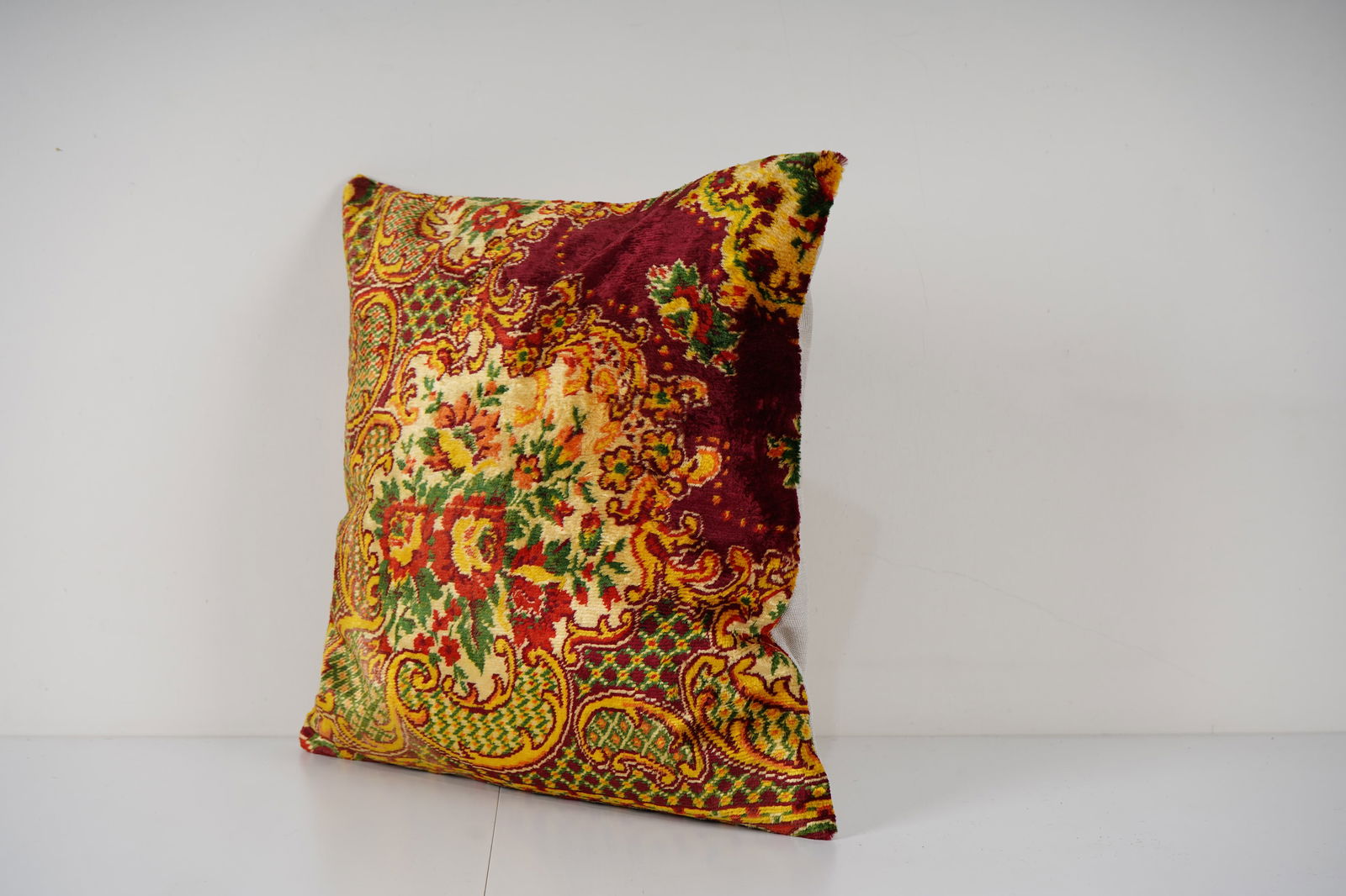 Red and Yellow Velvet Pillow Cover - 3
