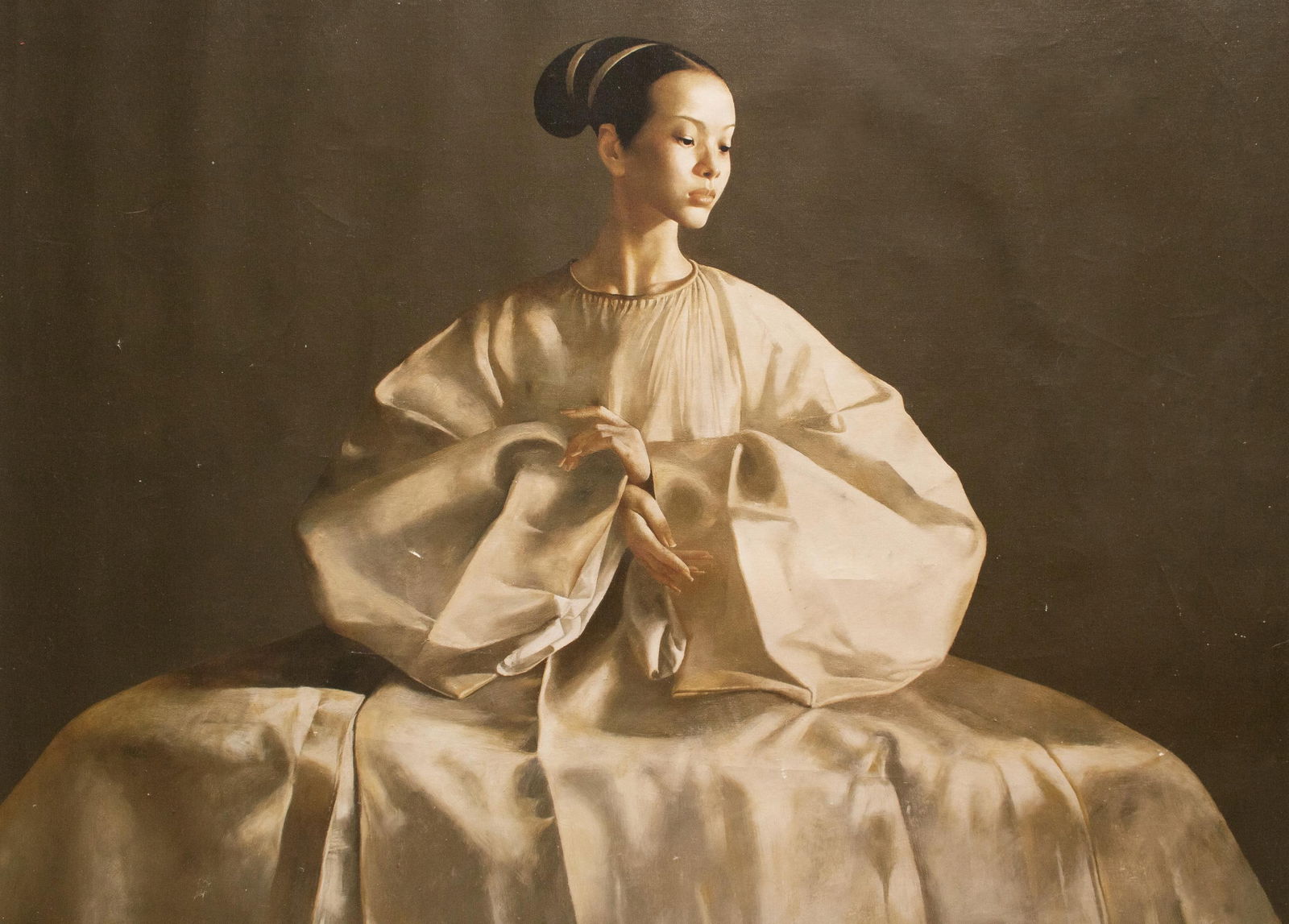 XL C. 2000s After Lu Jian Jun, Portrait of a Seated Woman, Print on Canvas - 2