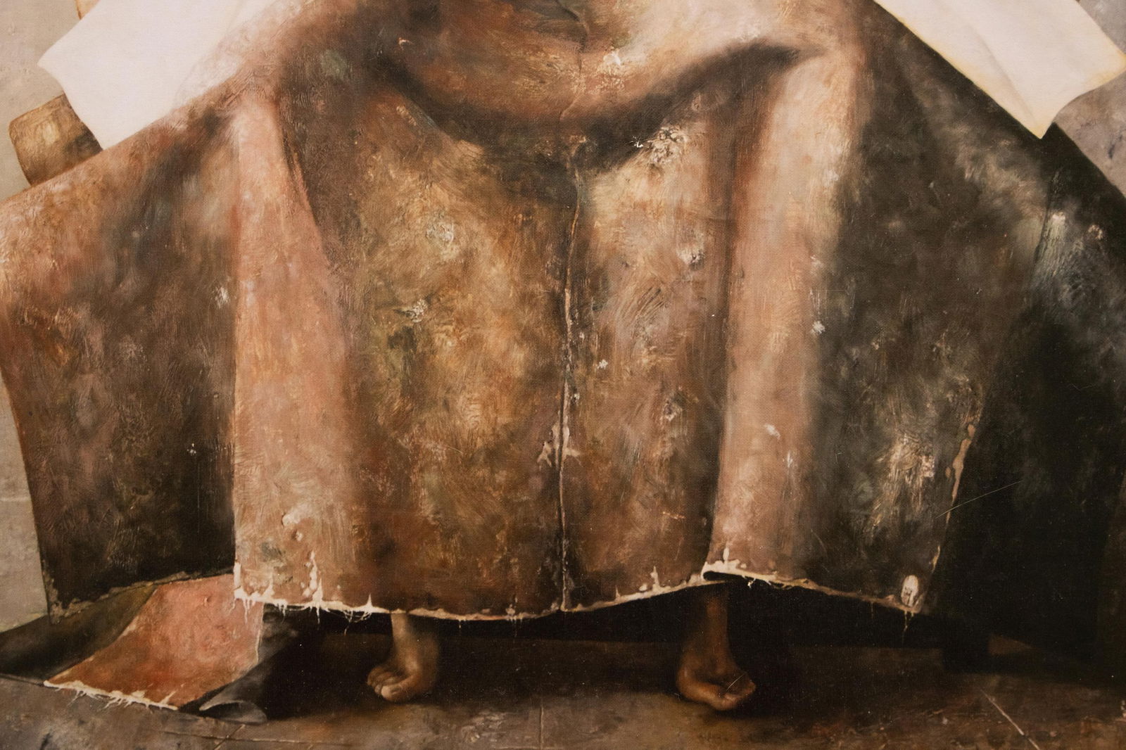 Large C. 2000s After Lu Jian Jun, Portrait of a Woman Seated on a Chair, Print on Canvas - 5