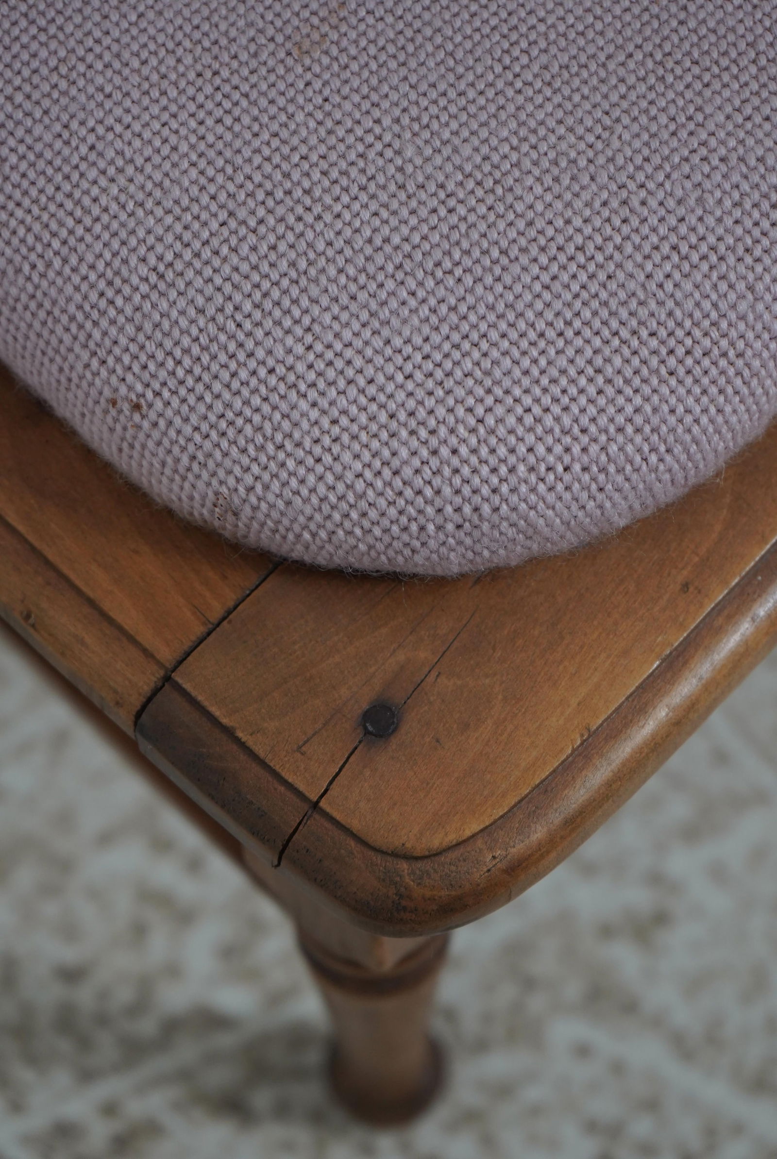 Diminutive Childs Size Walnut Needlepoint Chair - 9