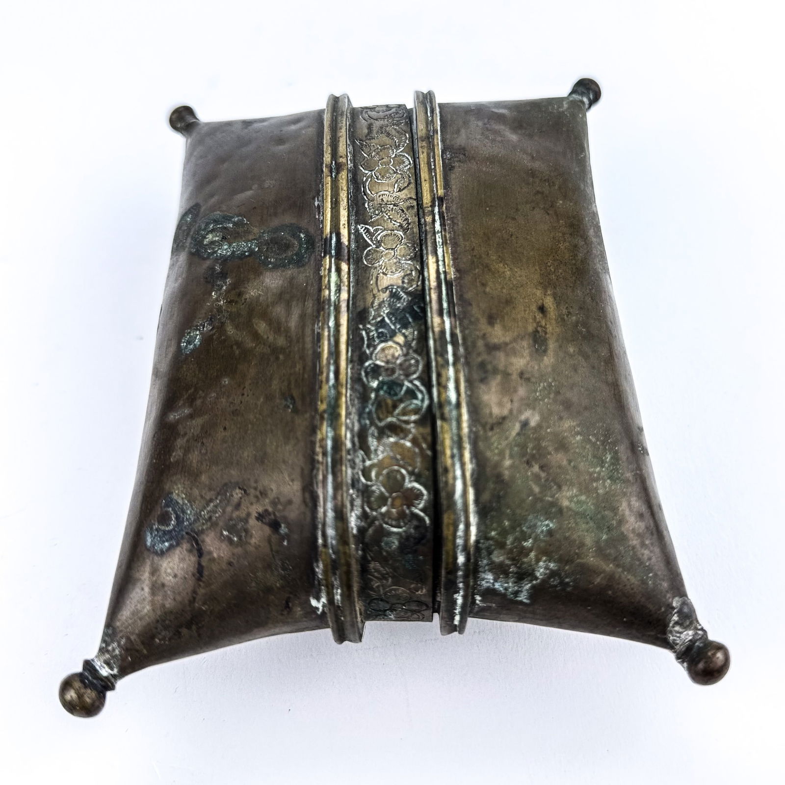 Vintage Brass Pillow Purse Trinket Box - 3