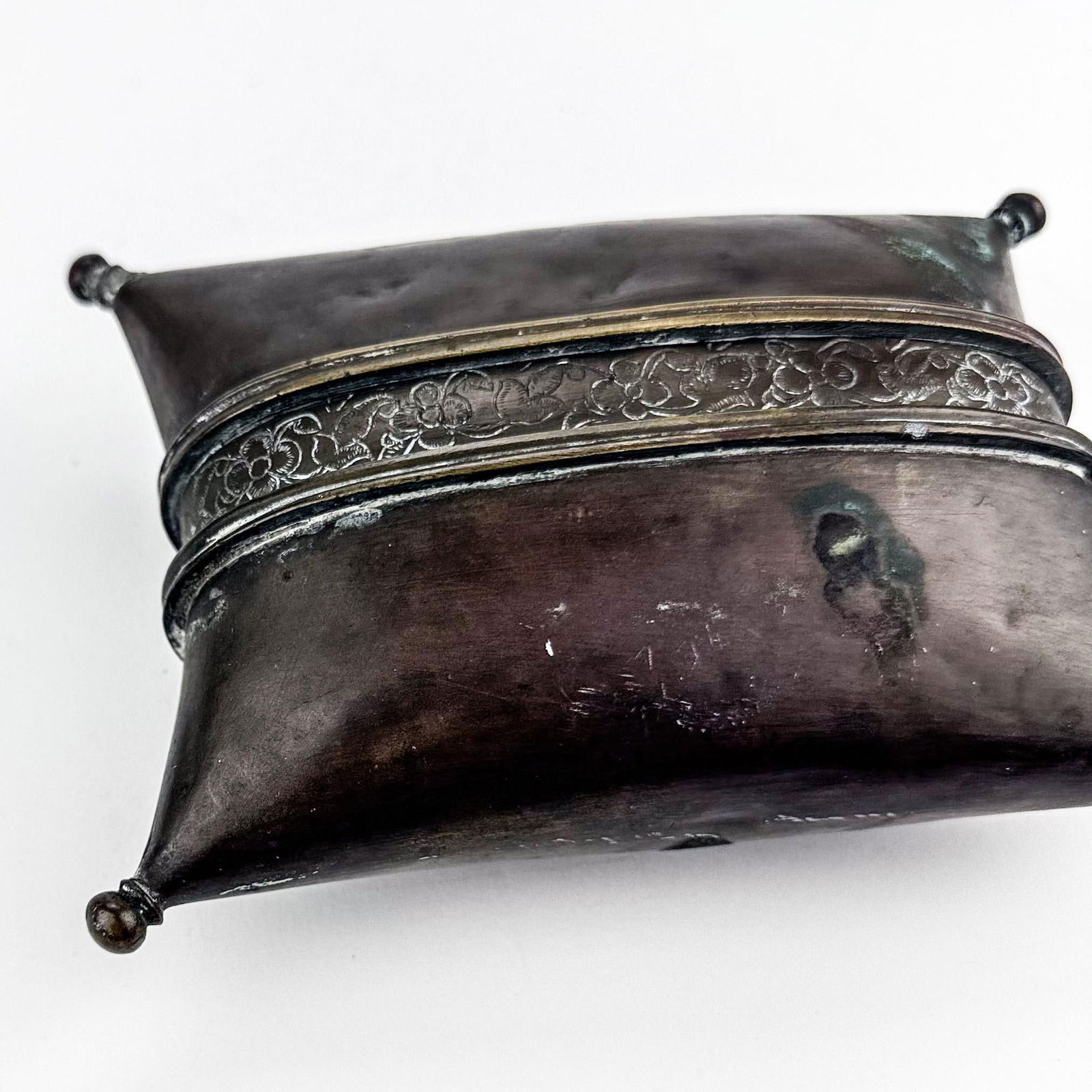 Vintage Brass Pillow Purse Trinket Box - 4