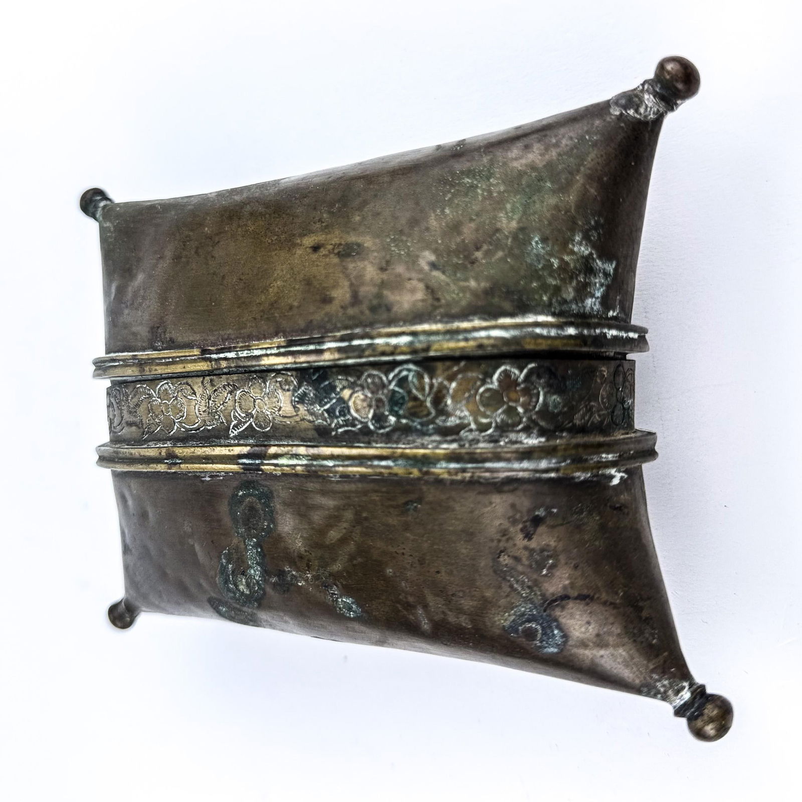 Vintage Brass Pillow Purse Trinket Box - 5
