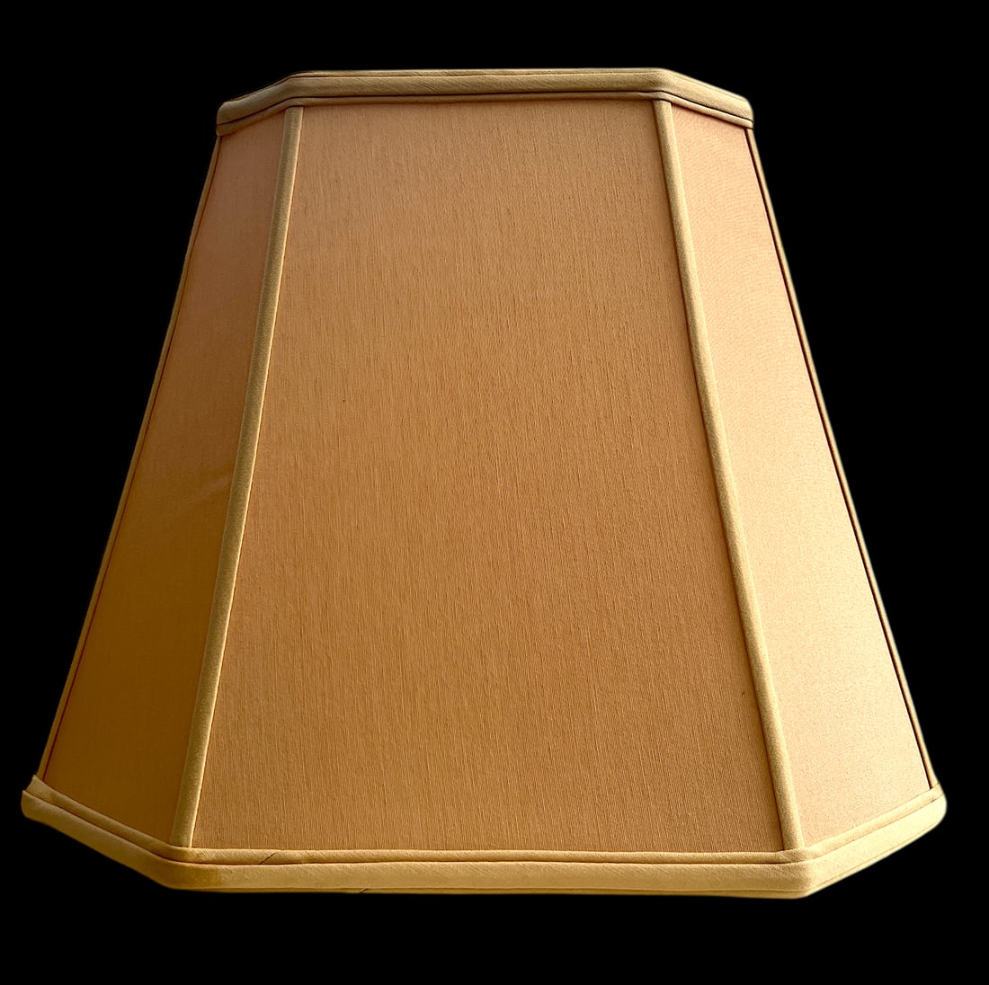 Large Blush Pink and Beige Cloth Rectangular Corner Lamp Shade - 3