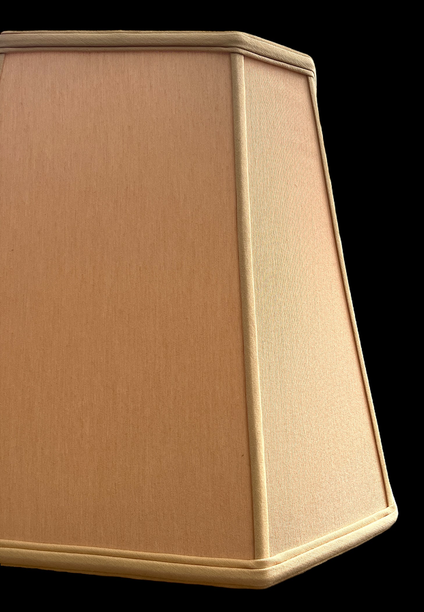 Large Blush Pink and Beige Cloth Rectangular Corner Lamp Shade - 5