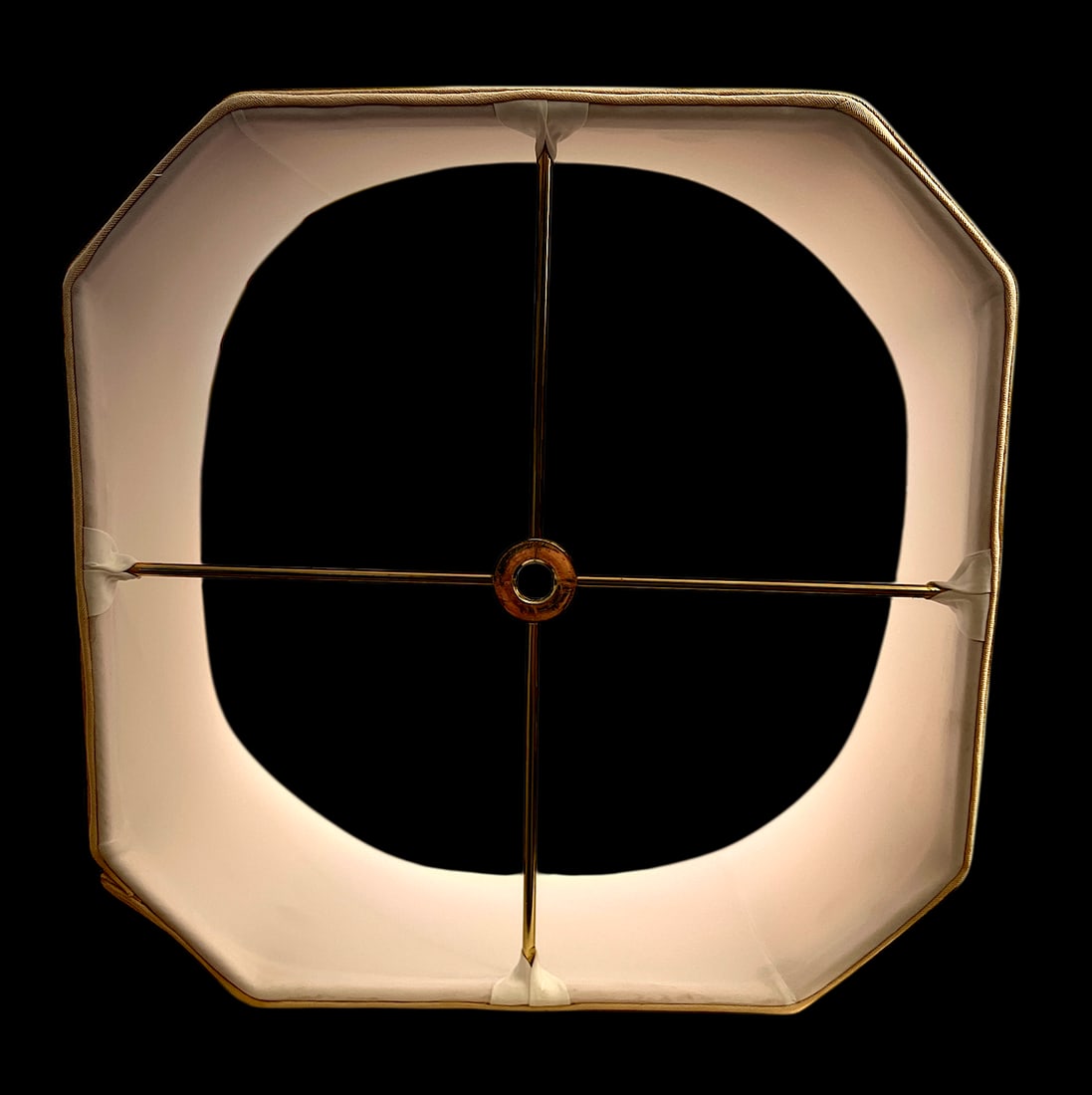 Large Blush Pink and Beige Cloth Rectangular Corner Lamp Shade - 8