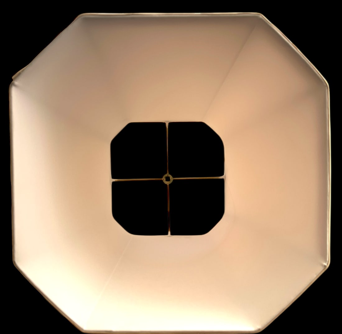 Large Blush Pink and Beige Cloth Rectangular Corner Lamp Shade - 9