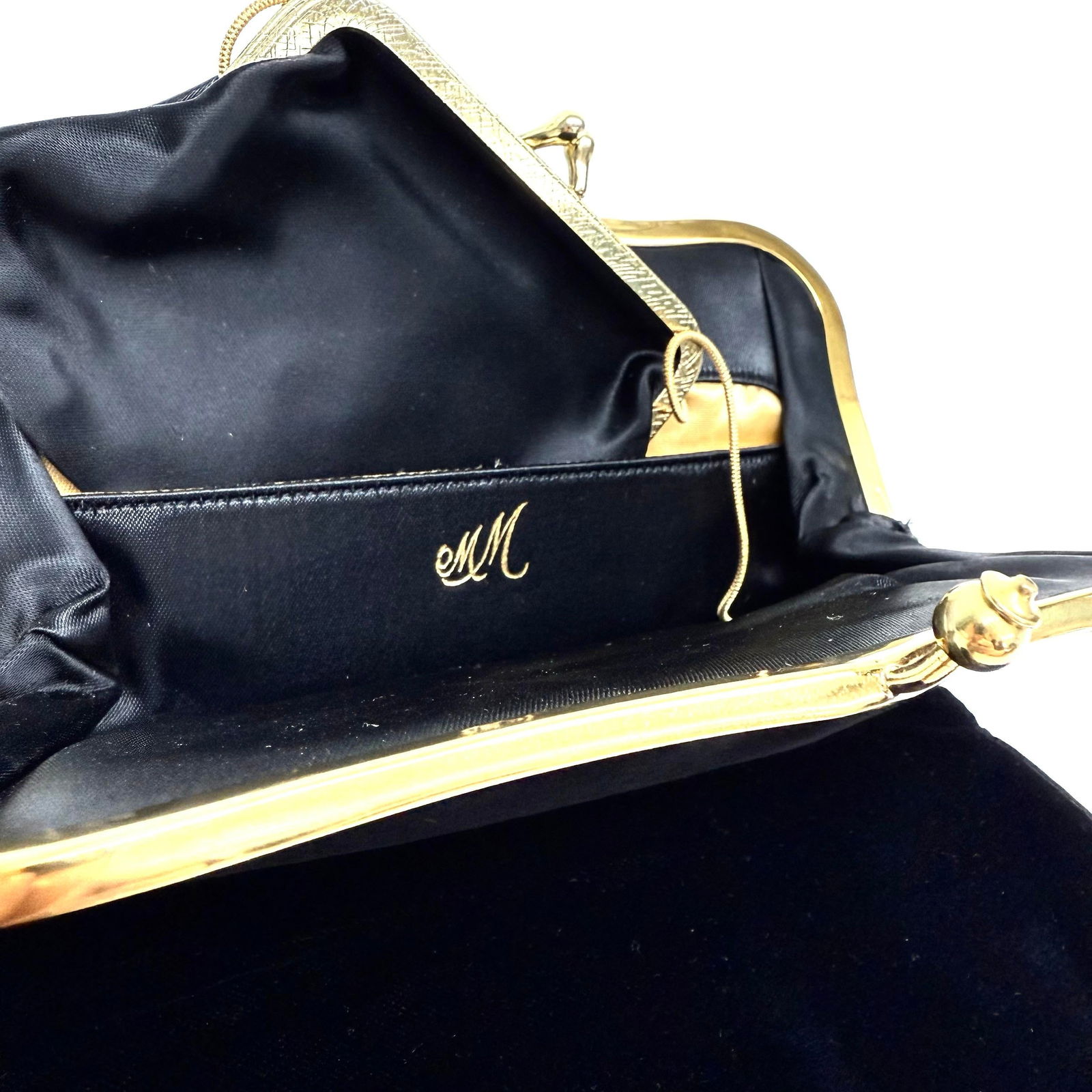 Black Velvet Foldover Clutch by MM "Morris Moskowitz" - 12