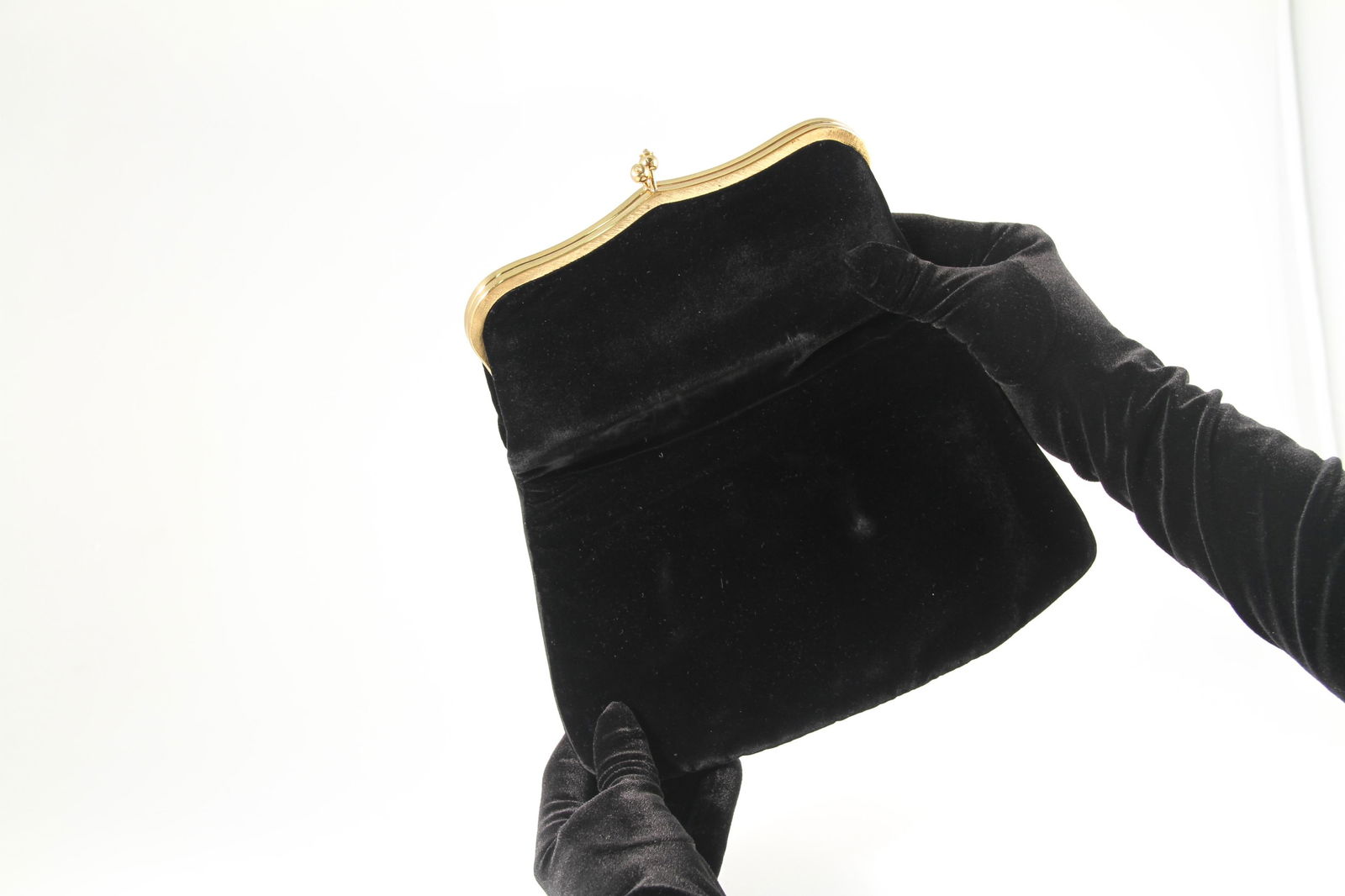 Black Velvet Foldover Clutch by MM "Morris Moskowitz" - 4
