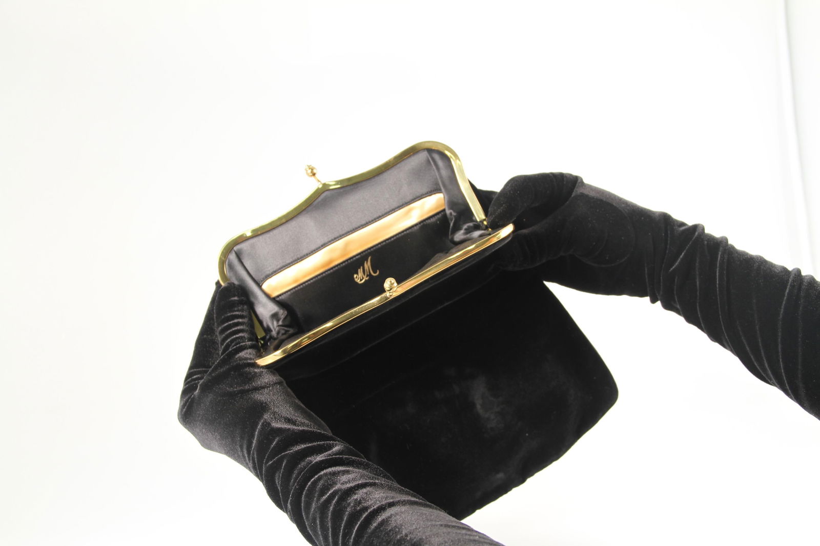 Black Velvet Foldover Clutch by MM "Morris Moskowitz" - 5