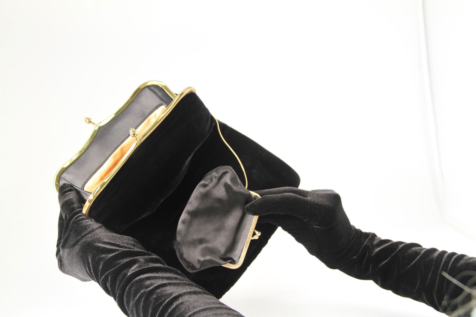Black Velvet Foldover Clutch by MM "Morris Moskowitz" - 6