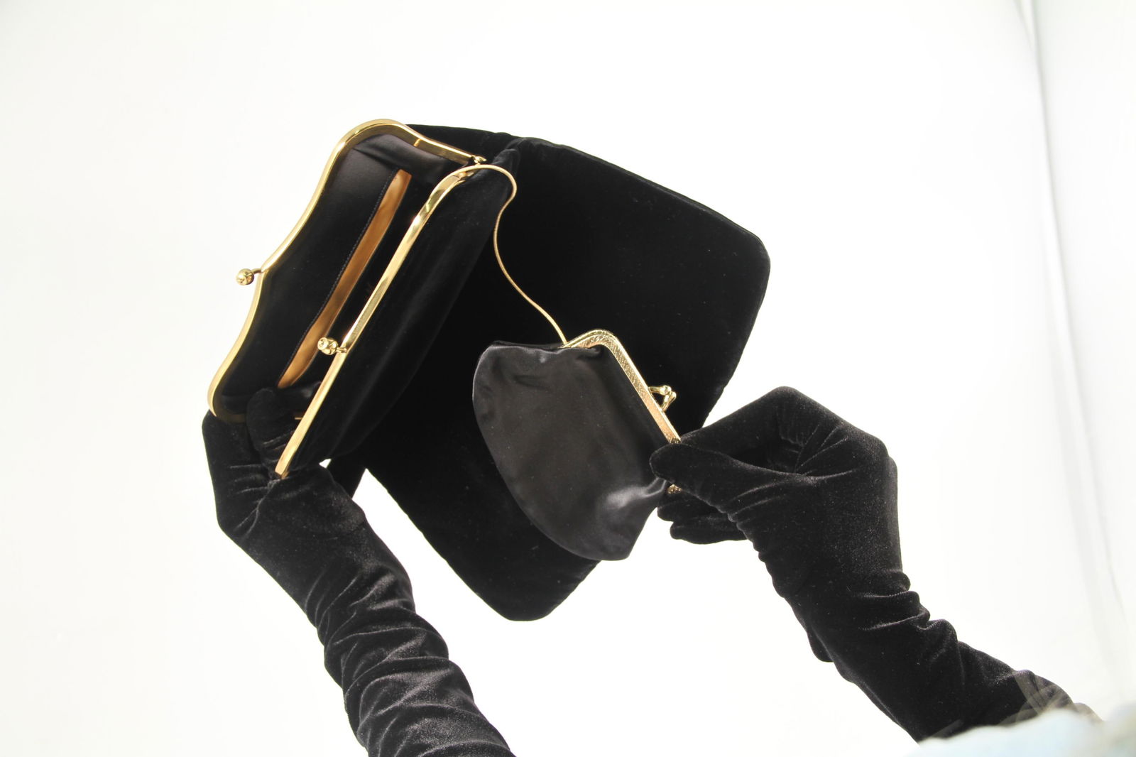 Black Velvet Foldover Clutch by MM "Morris Moskowitz" - 7