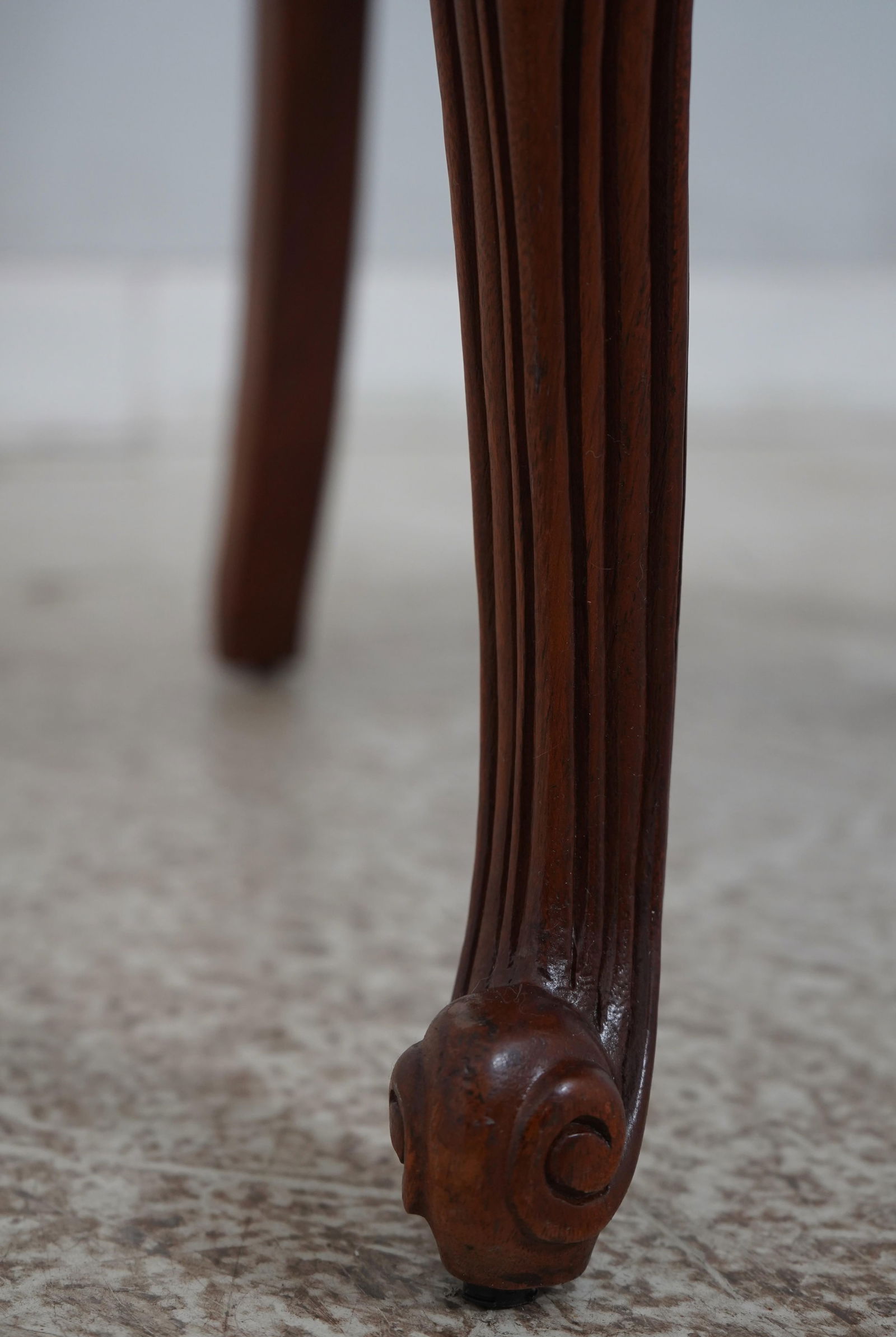 Hickory Chair Co Damask Upholstered Scrolled Leg Chair - 9