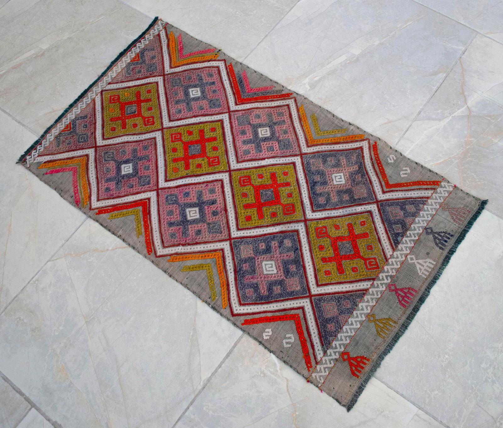Hand-Made Braided Turkish Small Rug Jajim Kilim - 2