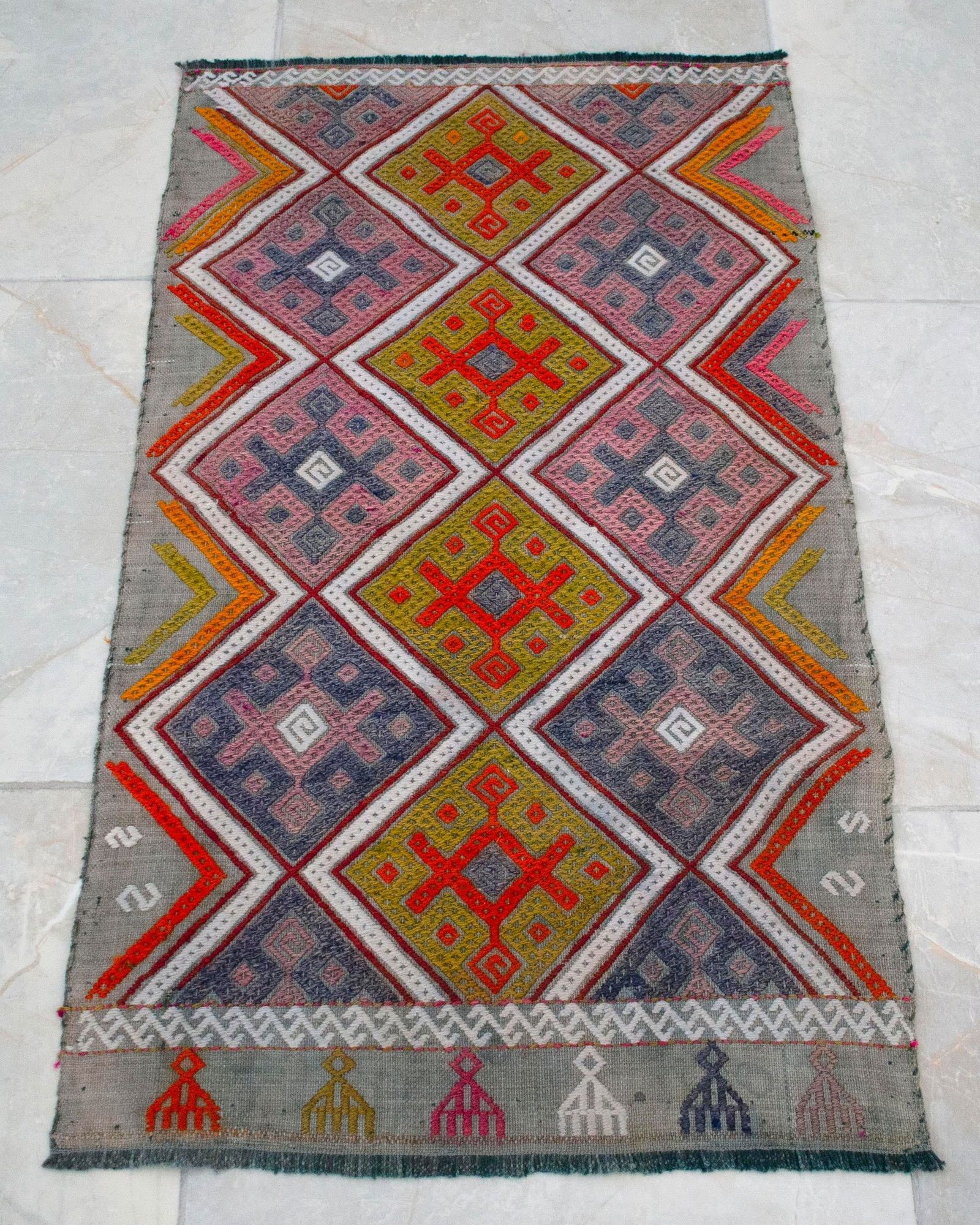 Hand-Made Braided Turkish Small Rug Jajim Kilim - 3