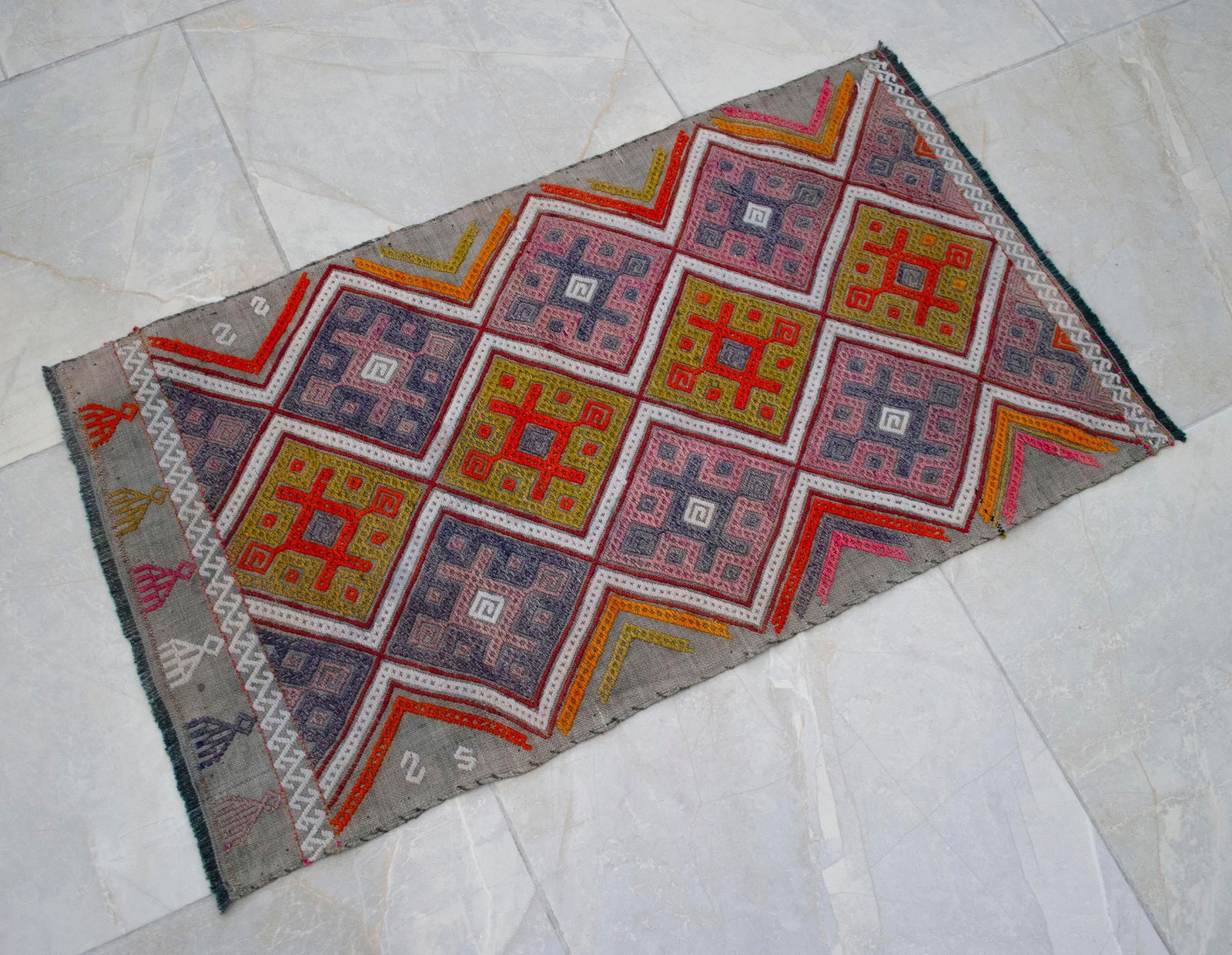 Hand-Made Braided Turkish Small Rug Jajim Kilim - 5