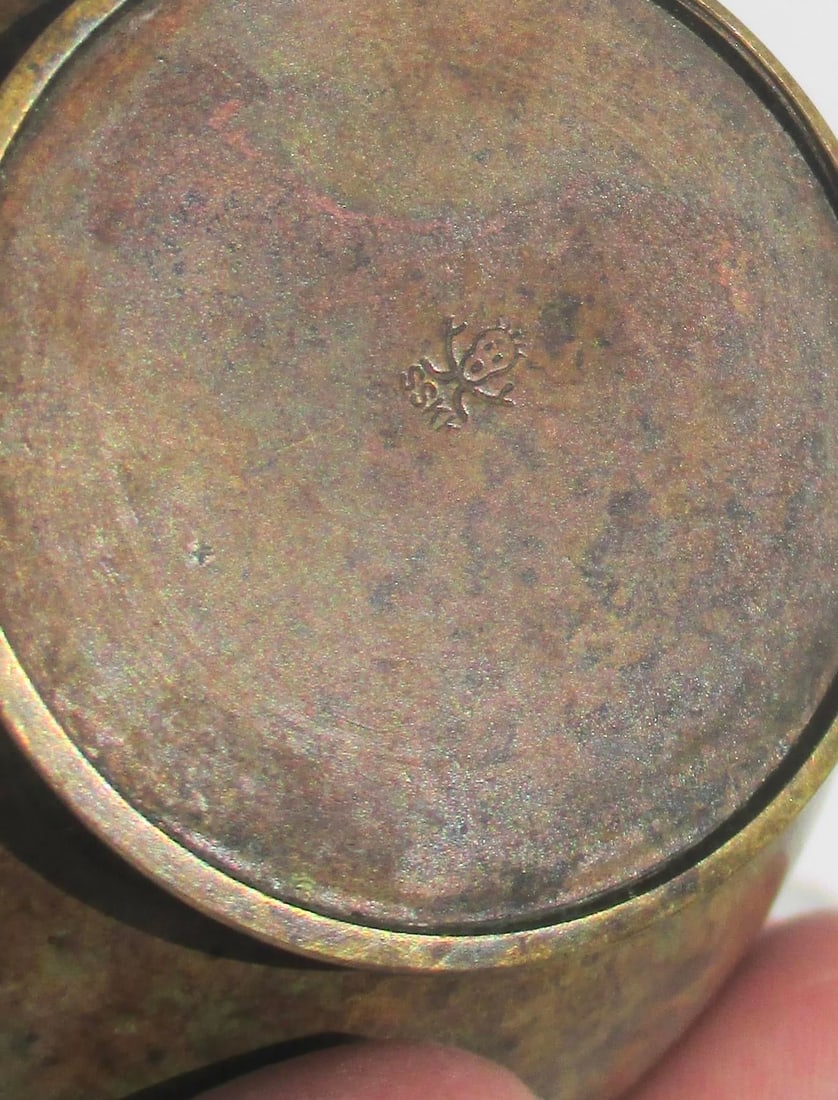 Mid-Century SSKK Japanese Bronze Vase Ghost Marked - 5