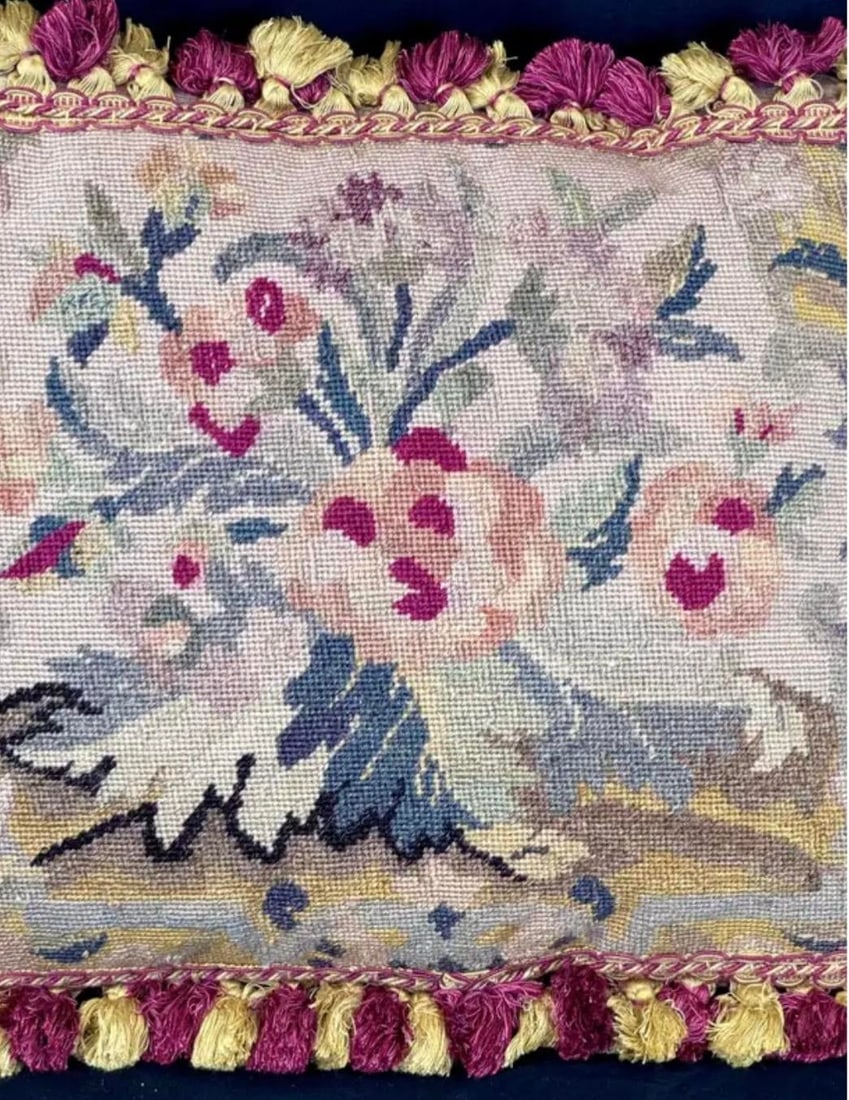 Needlepoint Floral Tapestry Pillows, Set of Two - 2