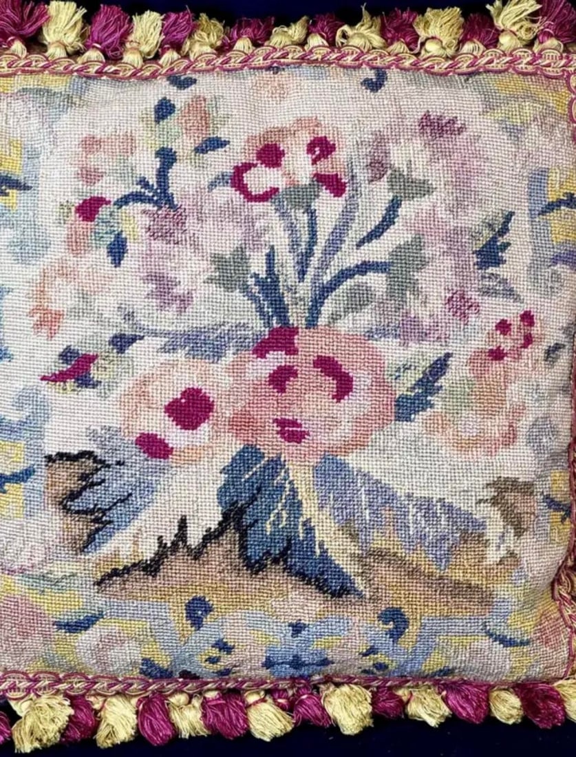 Needlepoint Floral Tapestry Pillows, Set of Two - 3
