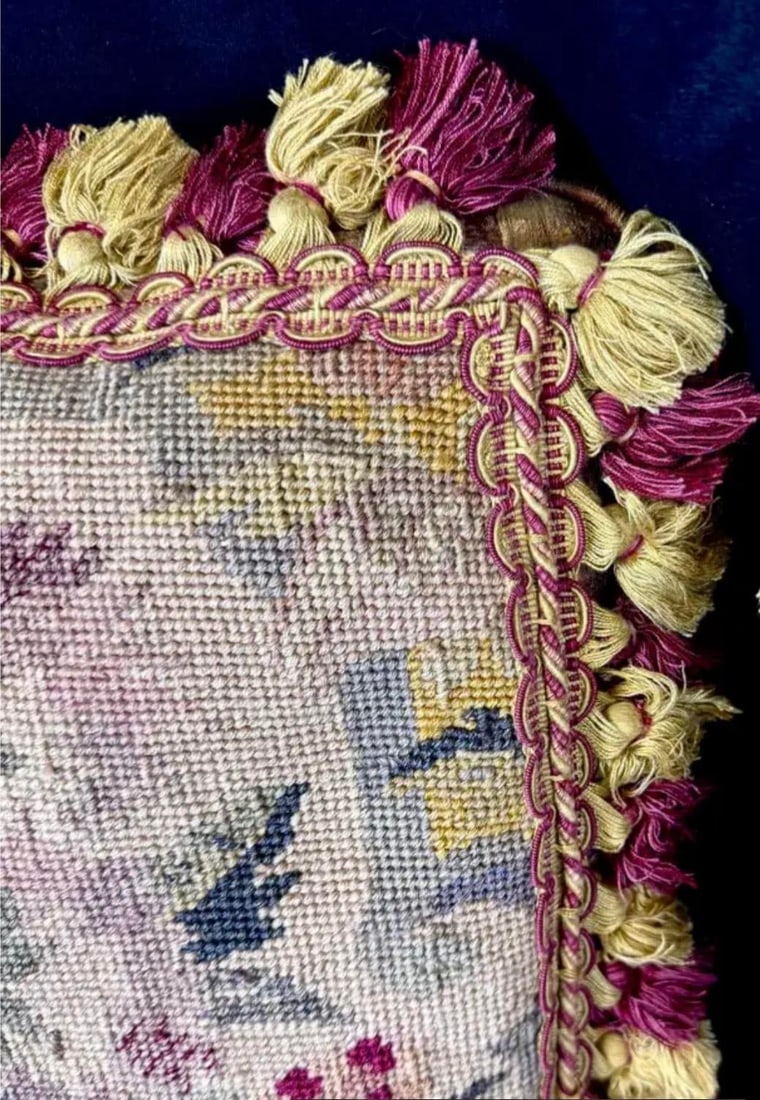 Needlepoint Floral Tapestry Pillows, Set of Two - 4