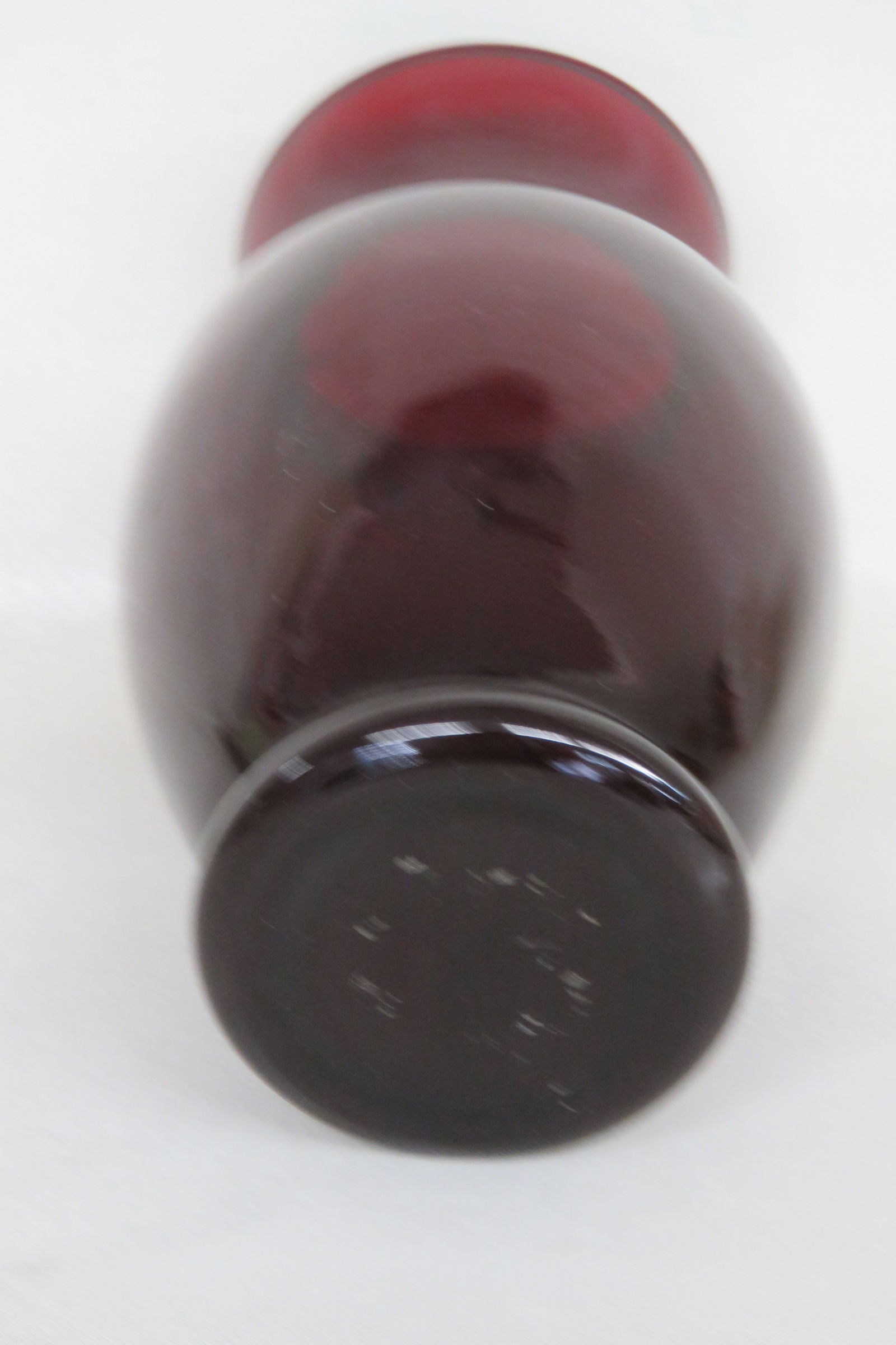 Mid Century Anchor Hocking Depression Glass Ruby Red Vase 4398b - 7