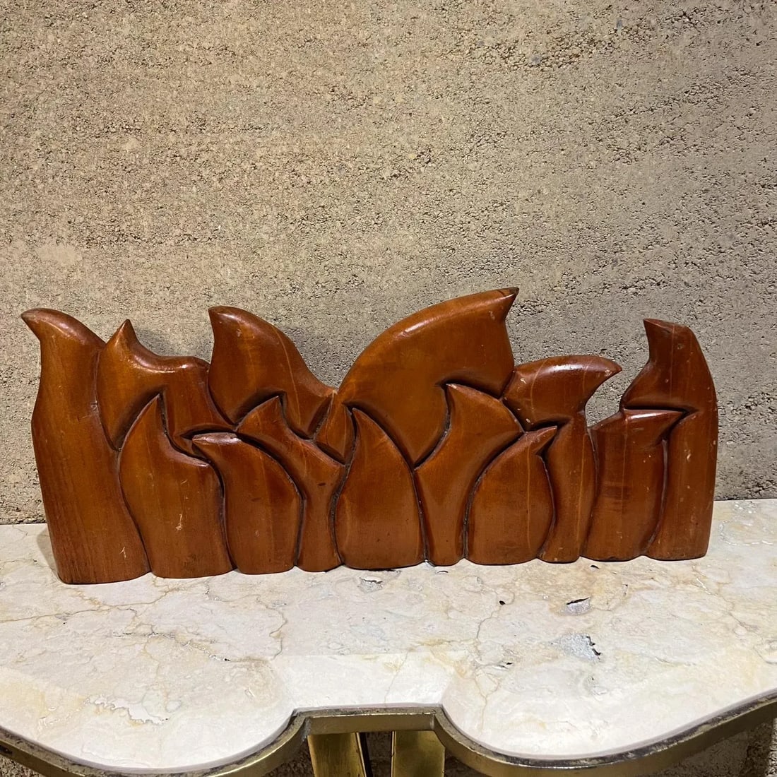 1999 Victor Rozo Last Supper Abstract Wood Sculpture Mexico Df - 10
