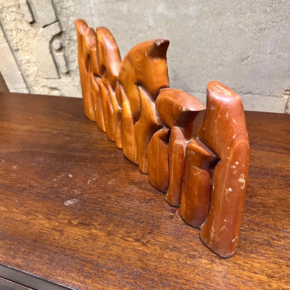 1999 Victor Rozo Last Supper Abstract Wood Sculpture Mexico Df - 4