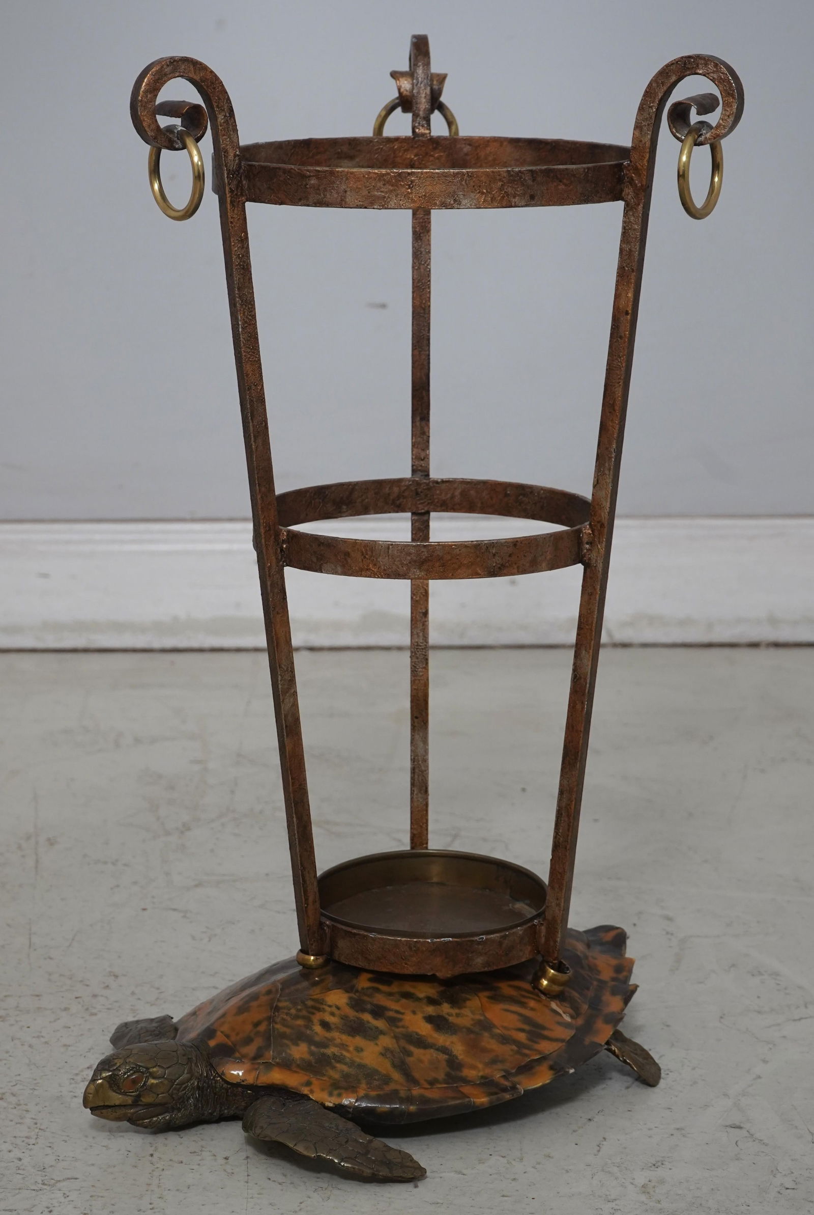 Maitland Smith Bronze Turtle Base Umbrella Stand - 2