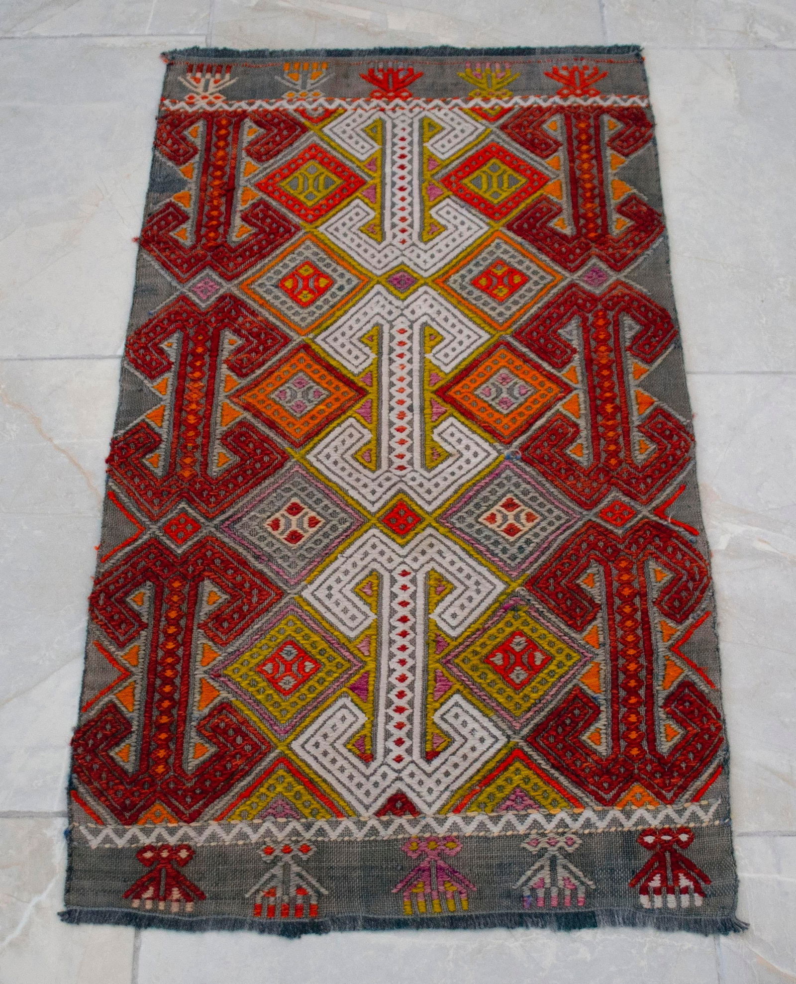 Hand-Made Braided Turkish Small Rug Jajim Kilim - 1"²7"³ Ã— 2"²9"³ - 5