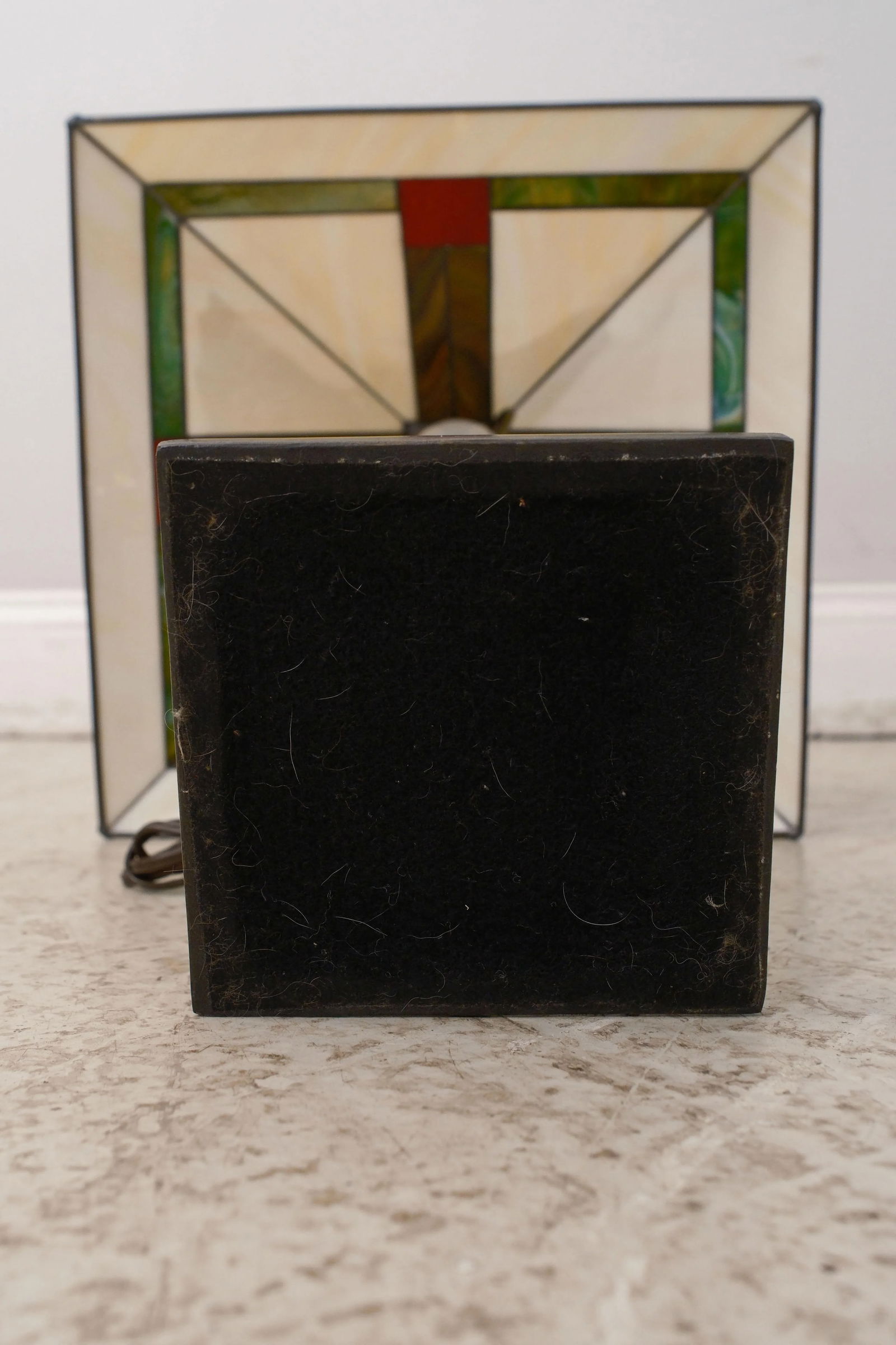 Pair Arts & Crafts Leaded Glass Slag Glass Lamps - 12