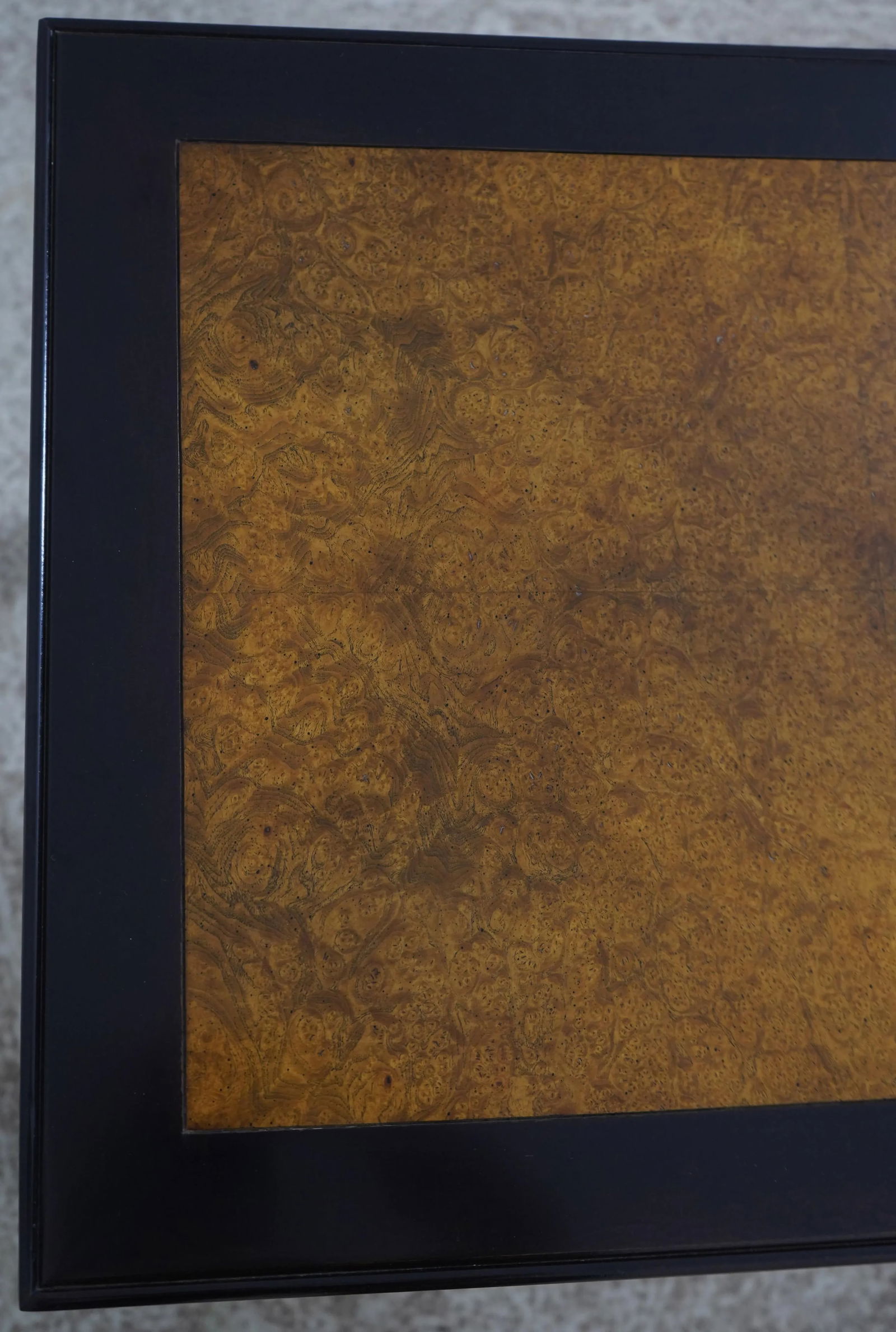 Century Ebonized Rectangular Burl Top 1 Drawer End Table - 10