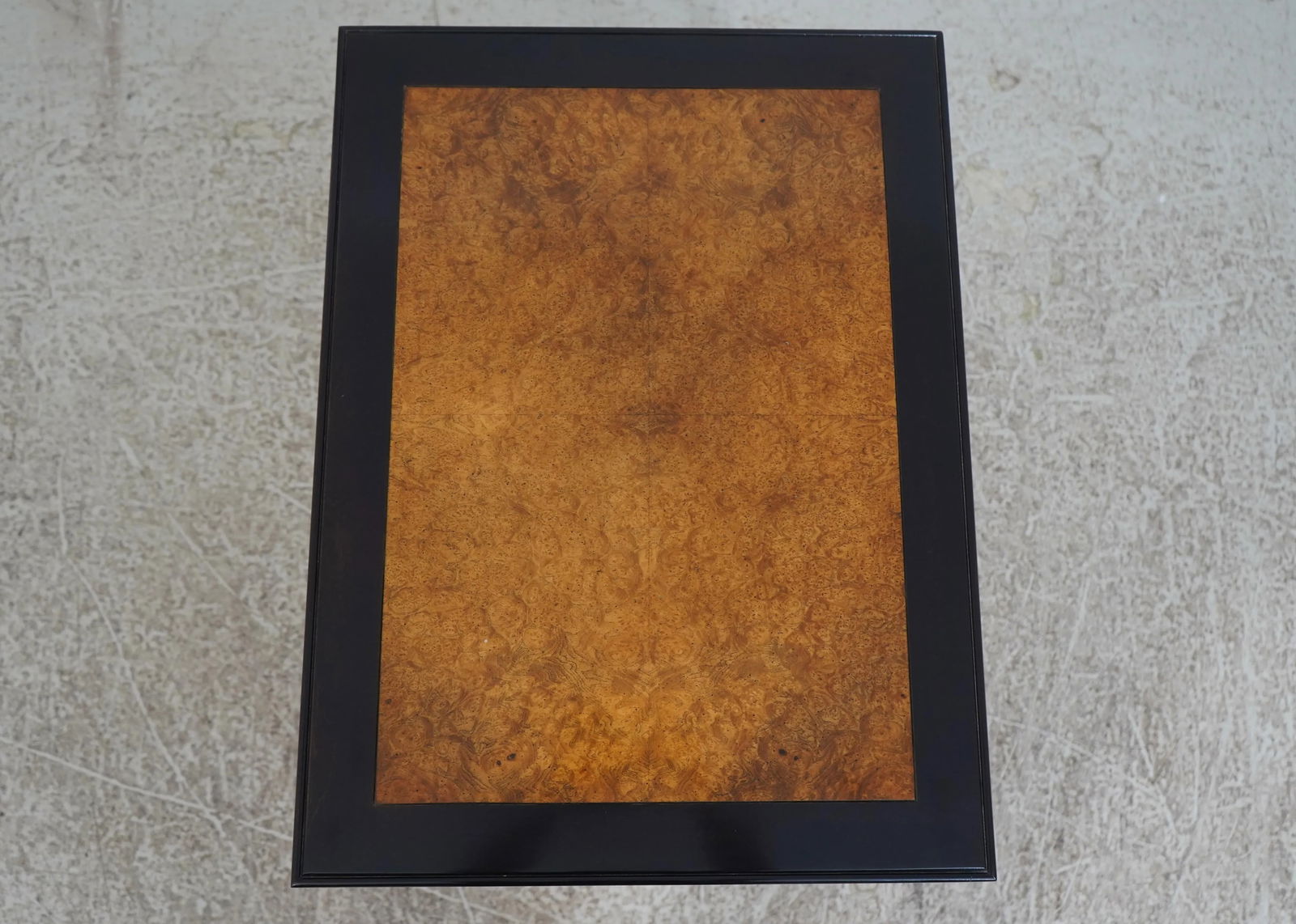 Century Ebonized Rectangular Burl Top 1 Drawer End Table - 5