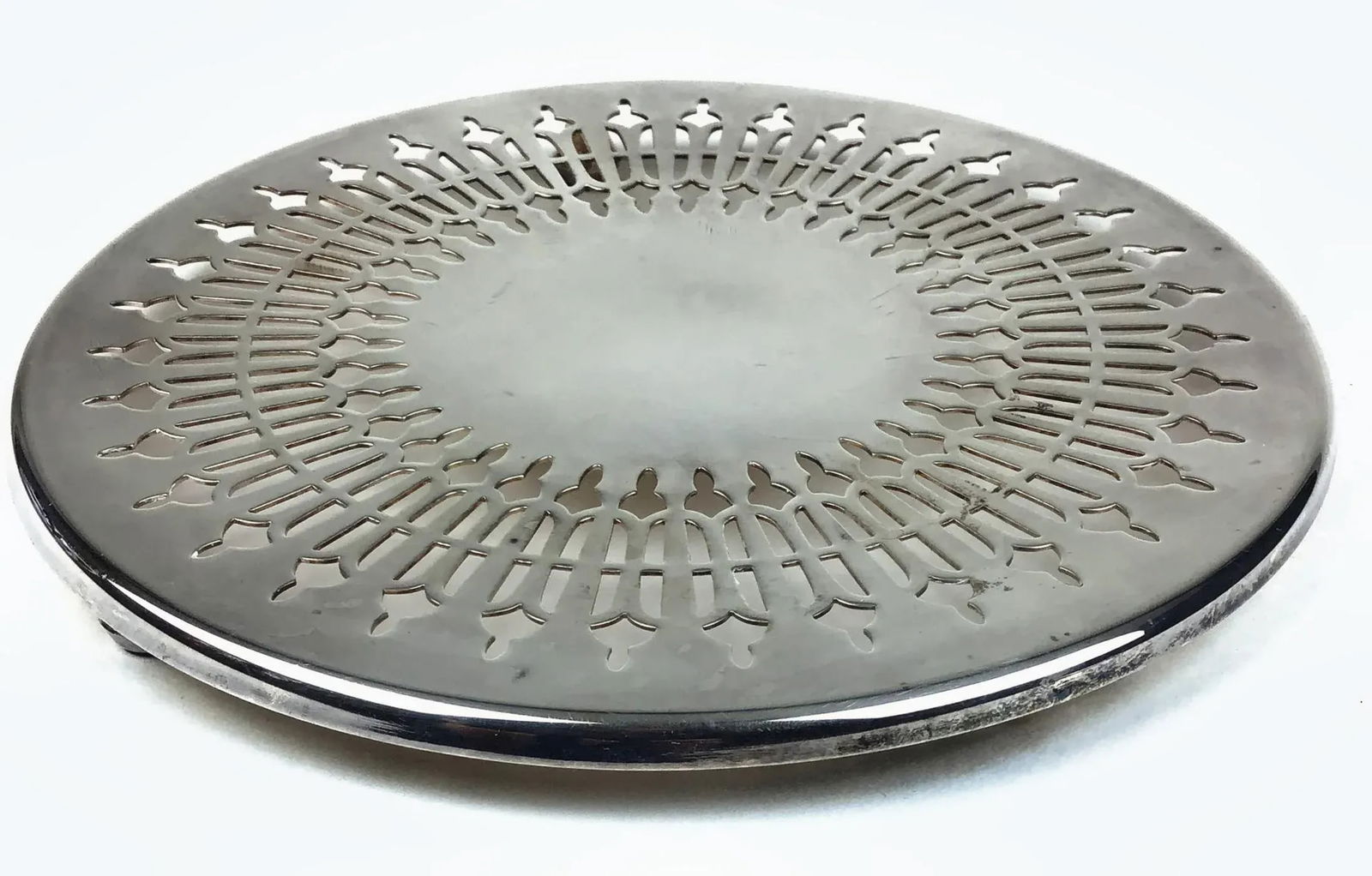 Mid-Century Pilgrim Silver Plate Trivet - 8