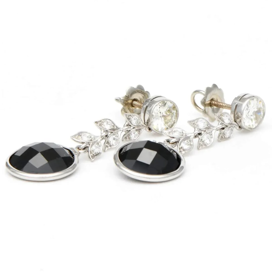 Platinum Spinel(11.51) & Diamond(2.22) Earrings, 2 pieces - 2