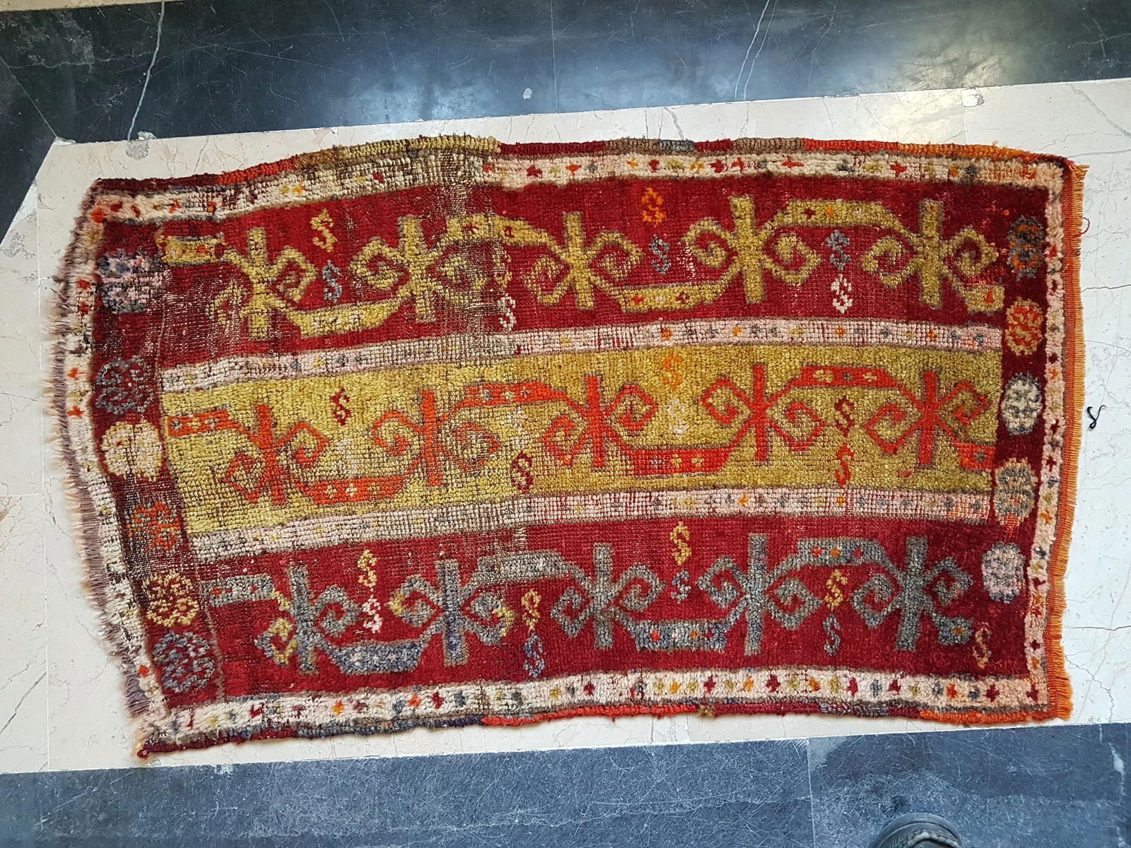 Turkish Oushak Rug Yastik Accent Rug With Soft Color 1'10" X 3'3" - 4