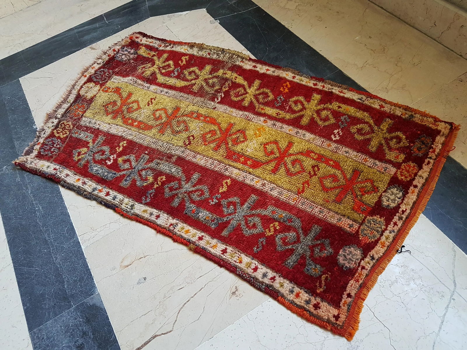 Turkish Oushak Rug Yastik Accent Rug With Soft Color 1'10" X 3'3" - 5