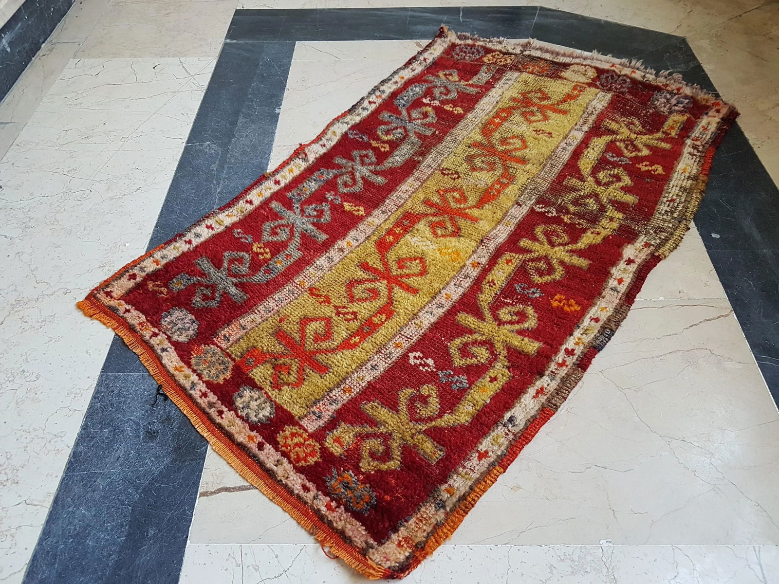 Turkish Oushak Rug Yastik Accent Rug With Soft Color 1'10" X 3'3" - 7
